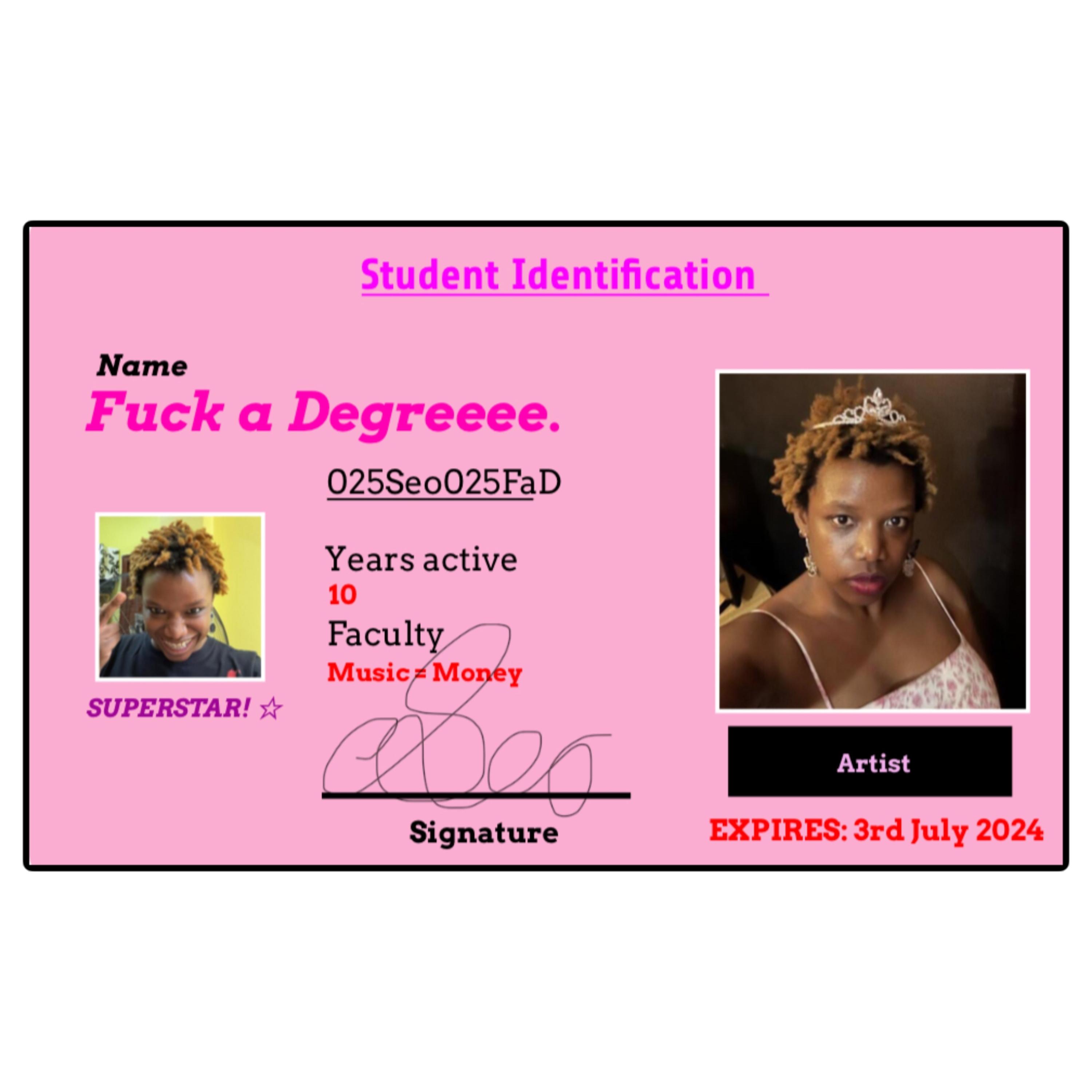 Fuck a Degreeee. artwork