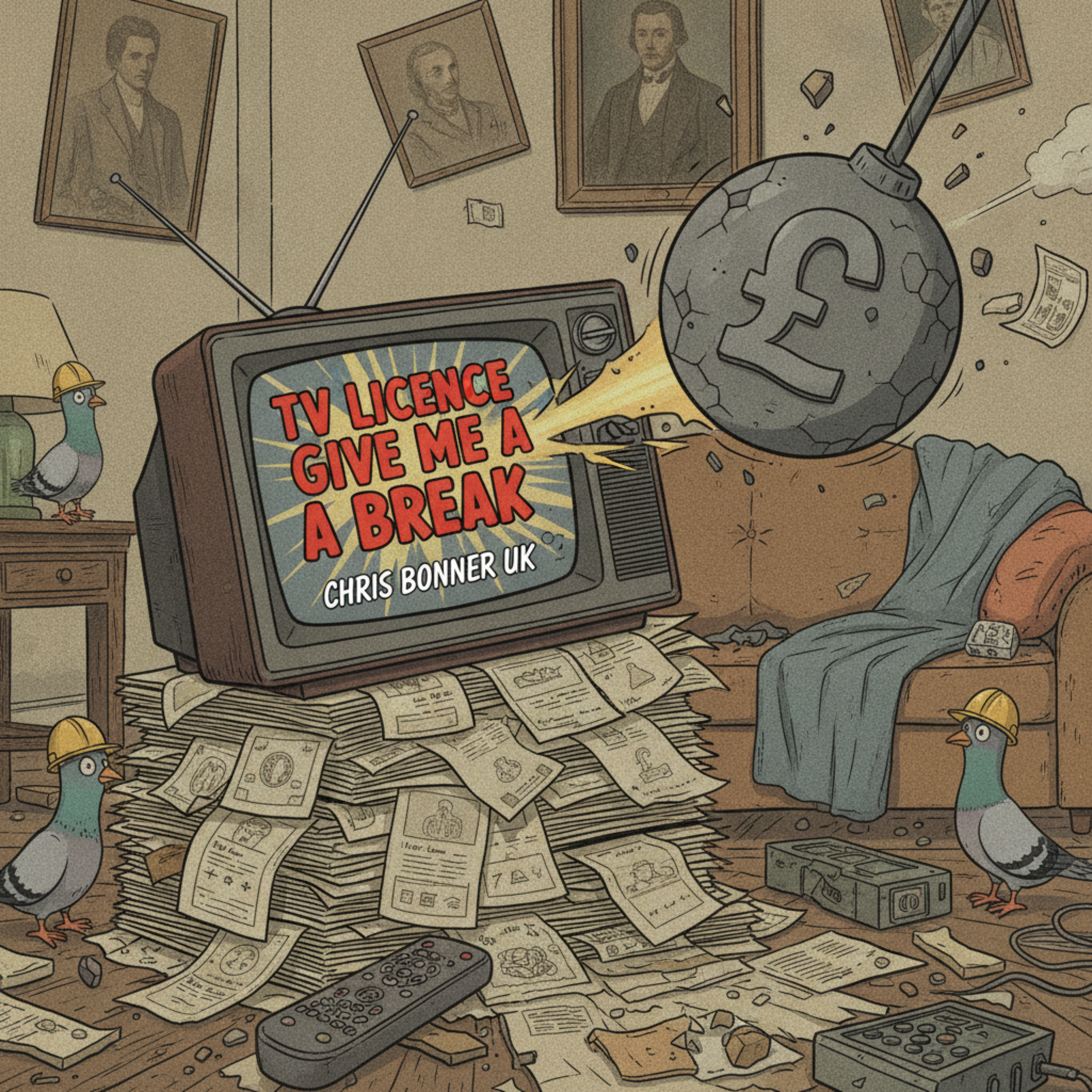 TV Licence Give Me A Break by Chris Bonner UK cover art