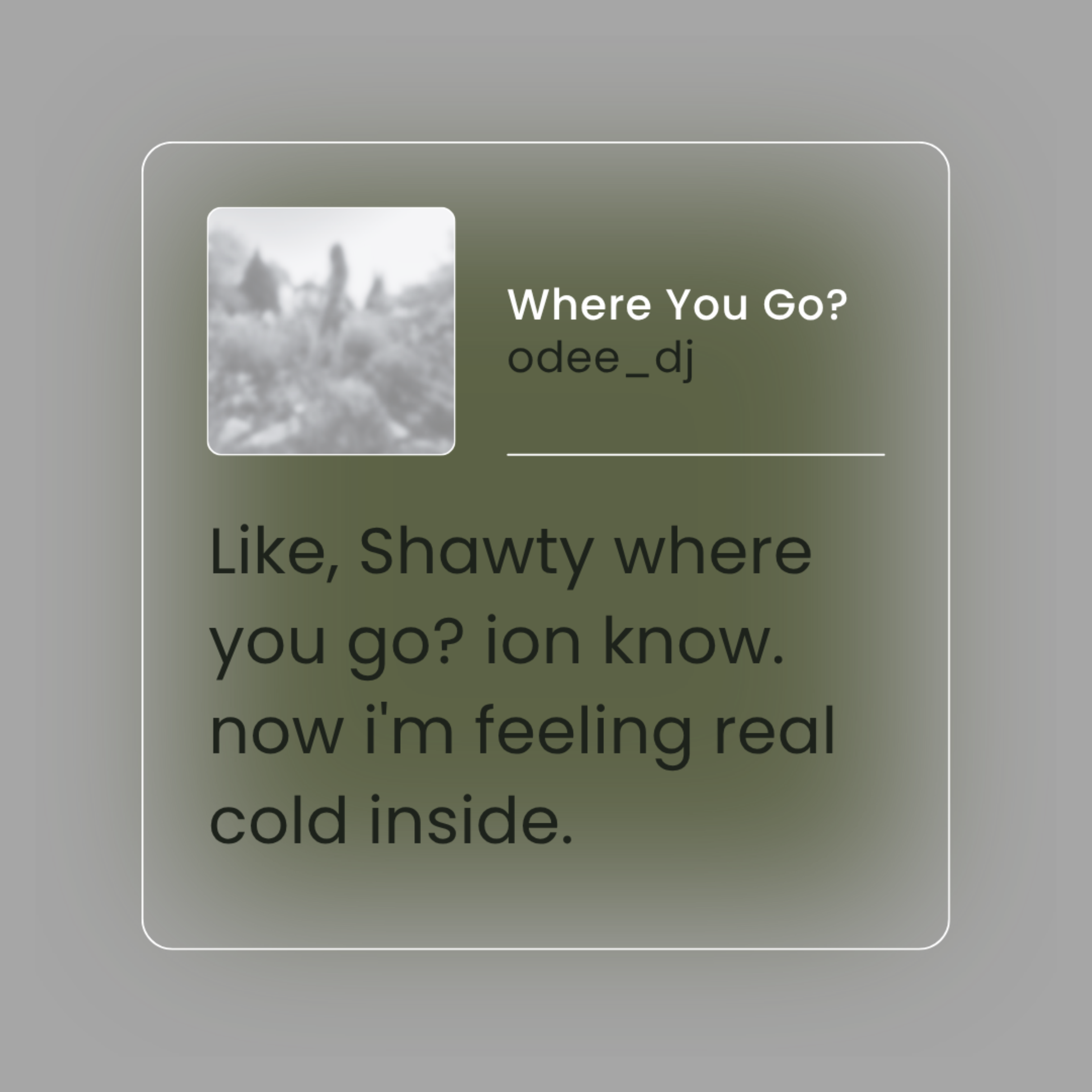 Where You Go? artwork