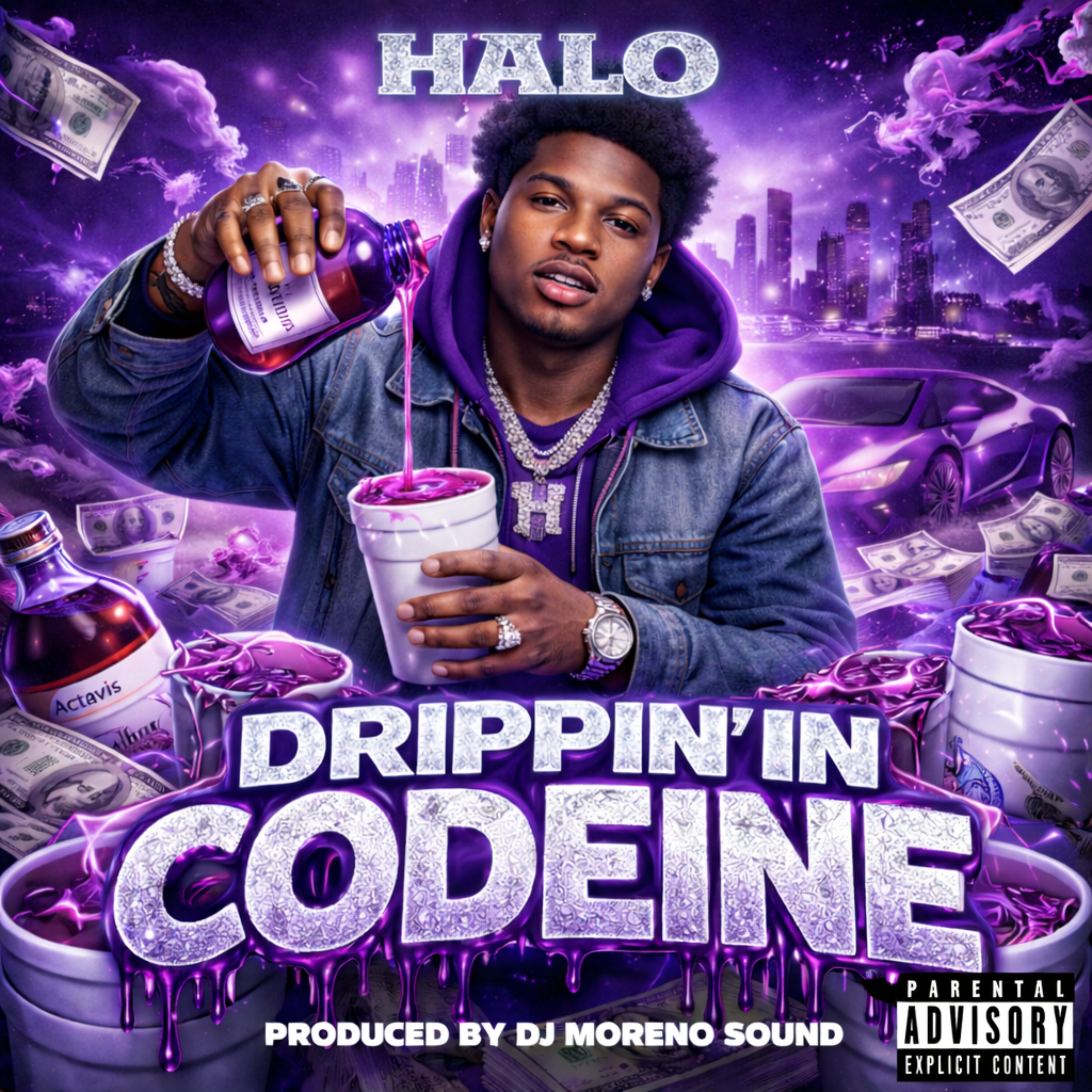halo drippin in codeine artwork