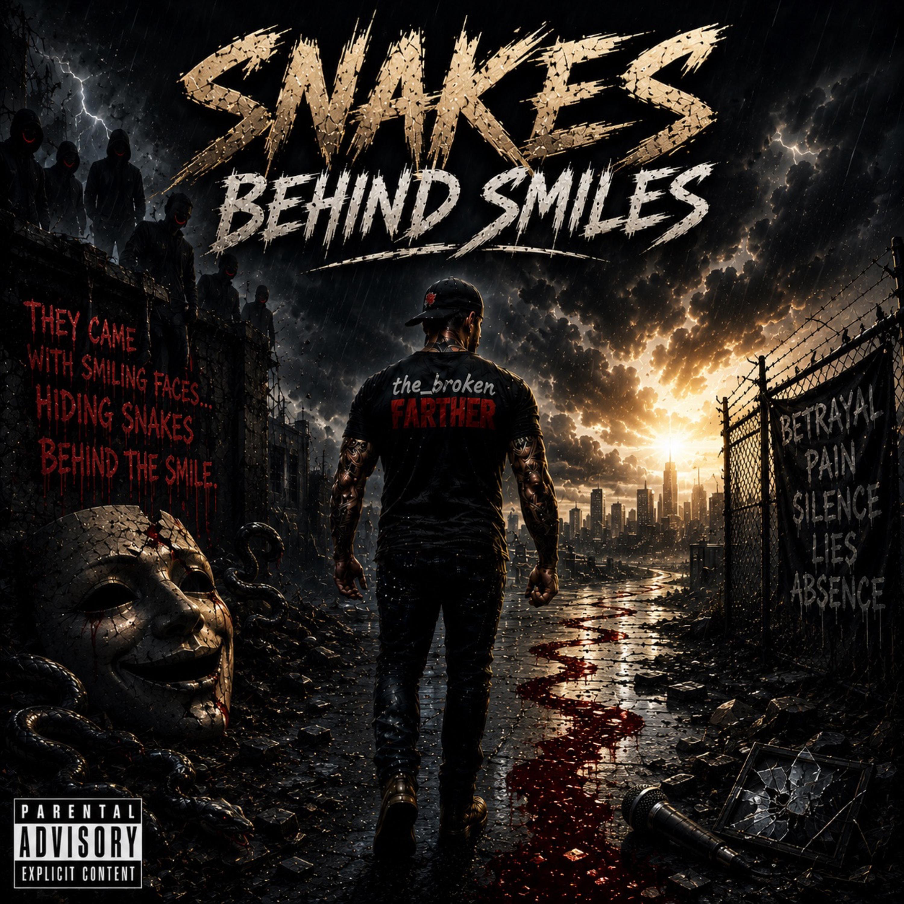 SNAKES BEHIND SMILES by The Broken Farther cover art