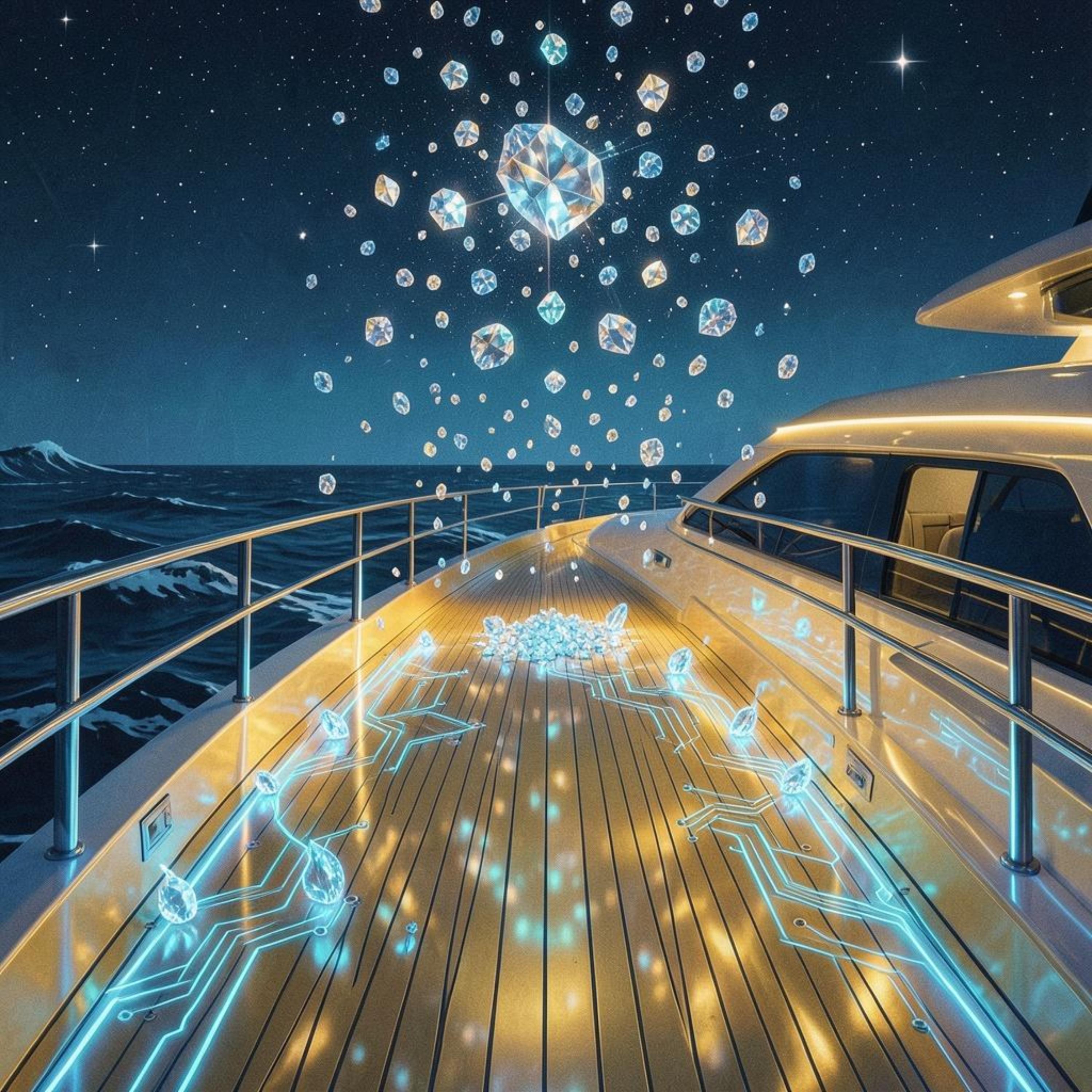 Diamonds from the sky hit the yacht floor by Kid Nebula Gold cover art