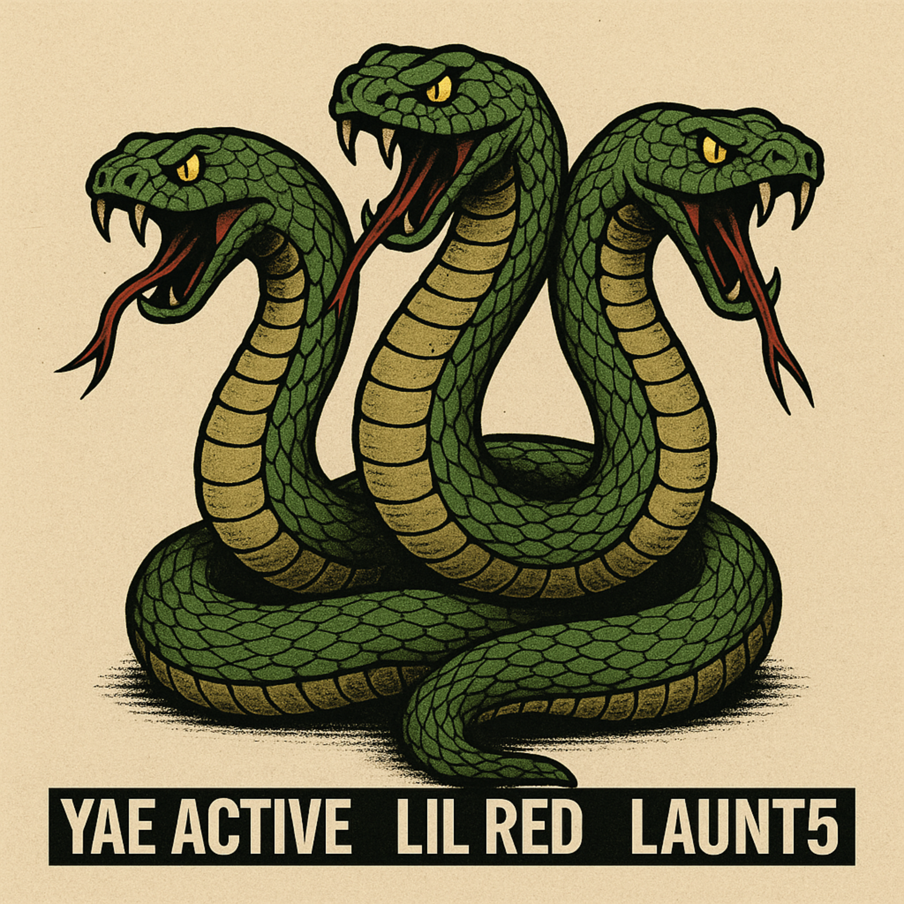 Three Headed $nake artwork