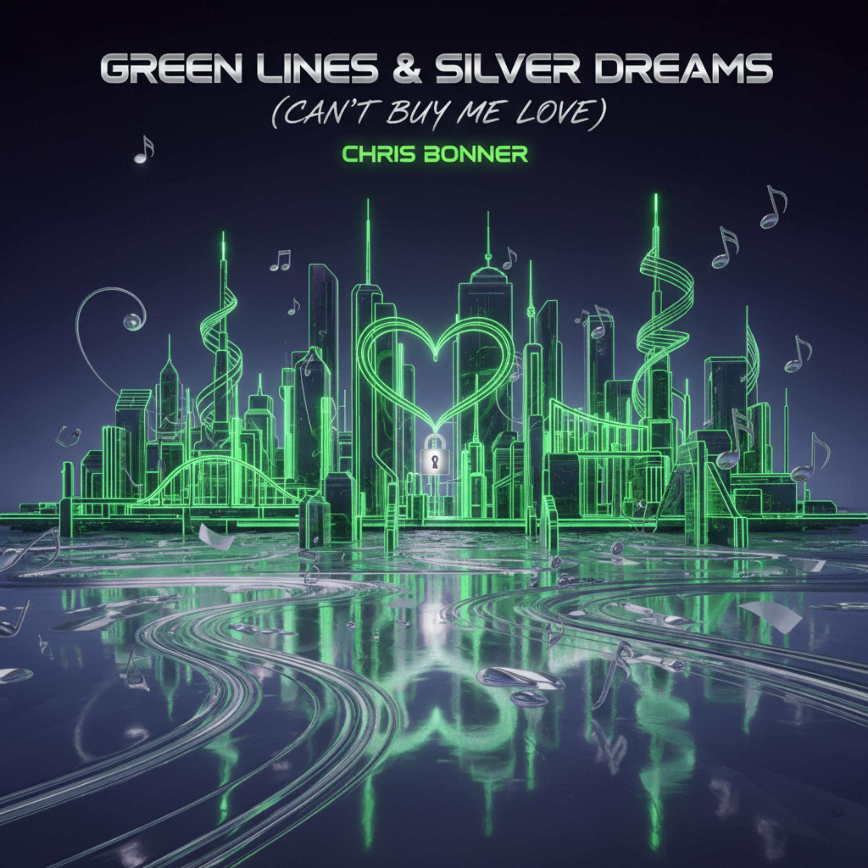 Green Lines & Silver Dreams by Chris Bonner UK cover art