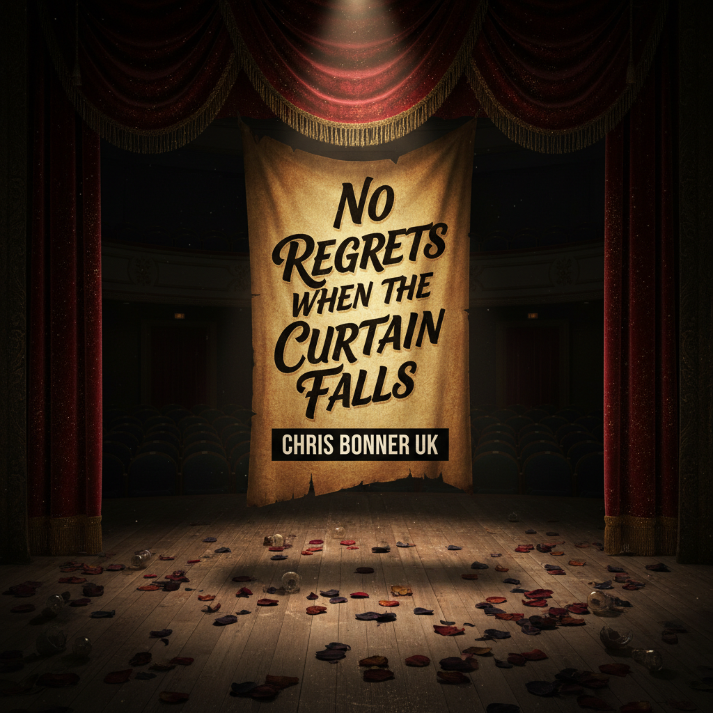 No Regrets When the Curtain Falls by Chris Bonner UK cover art