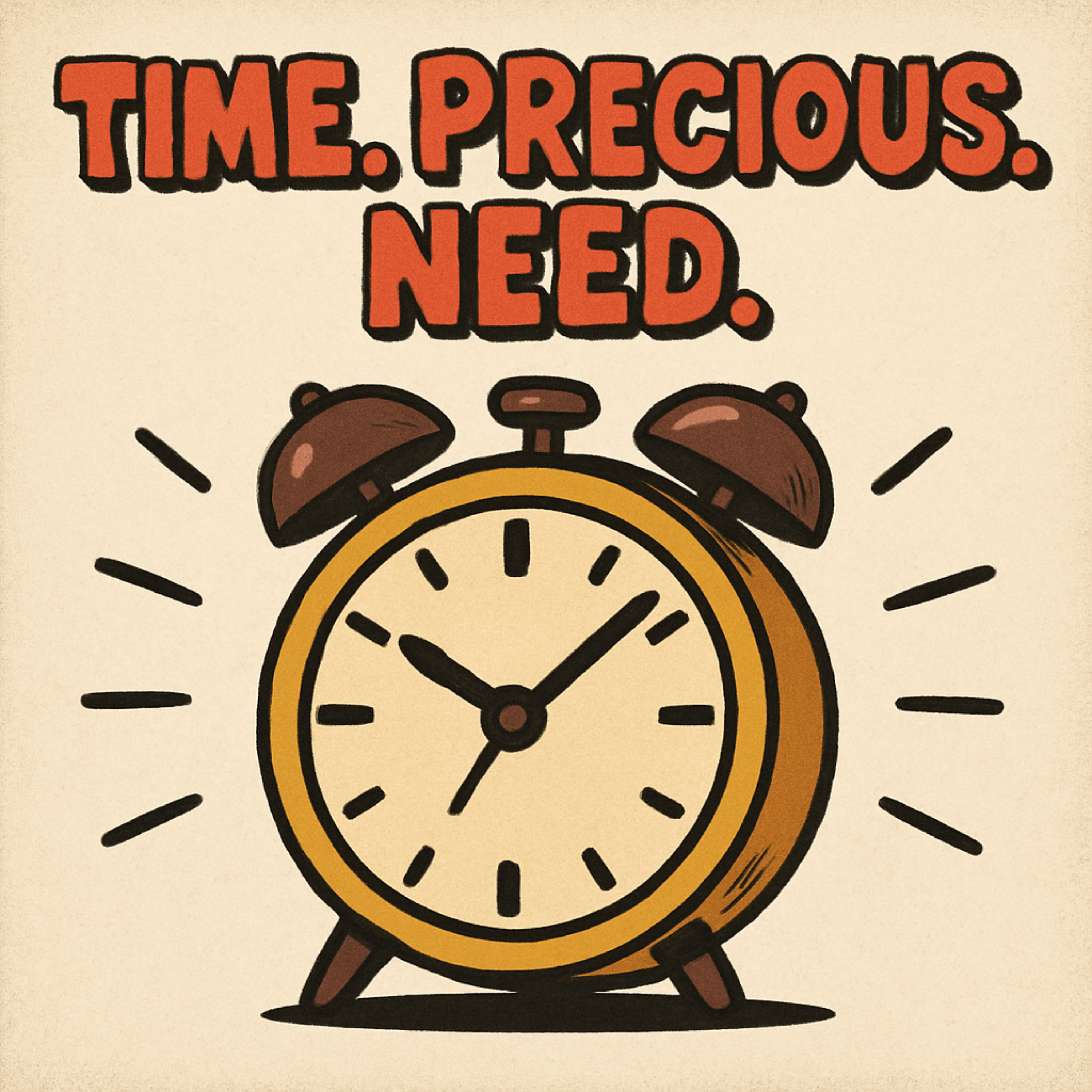 TIME. PRECIOUS. NEED. artwork