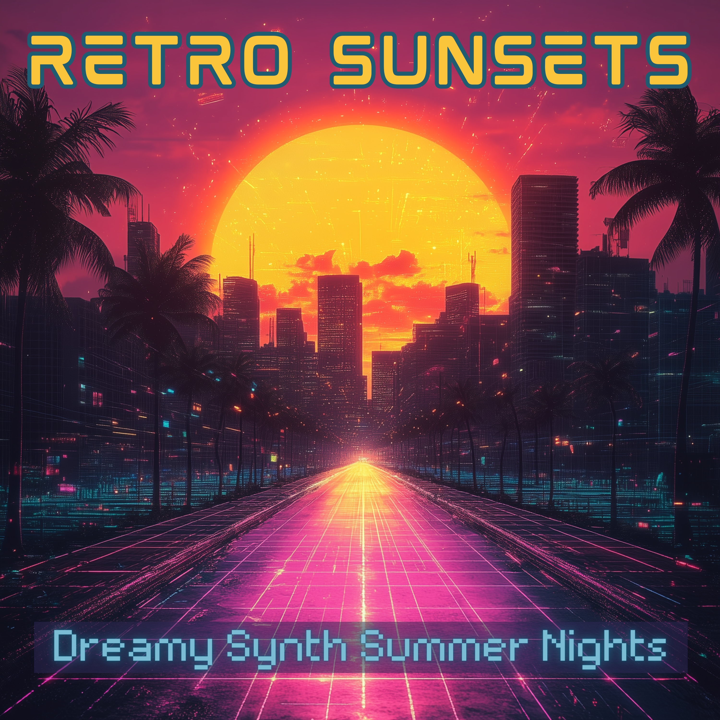 Retro Sunsets: Dreamy Synth Summer Nights artwork
