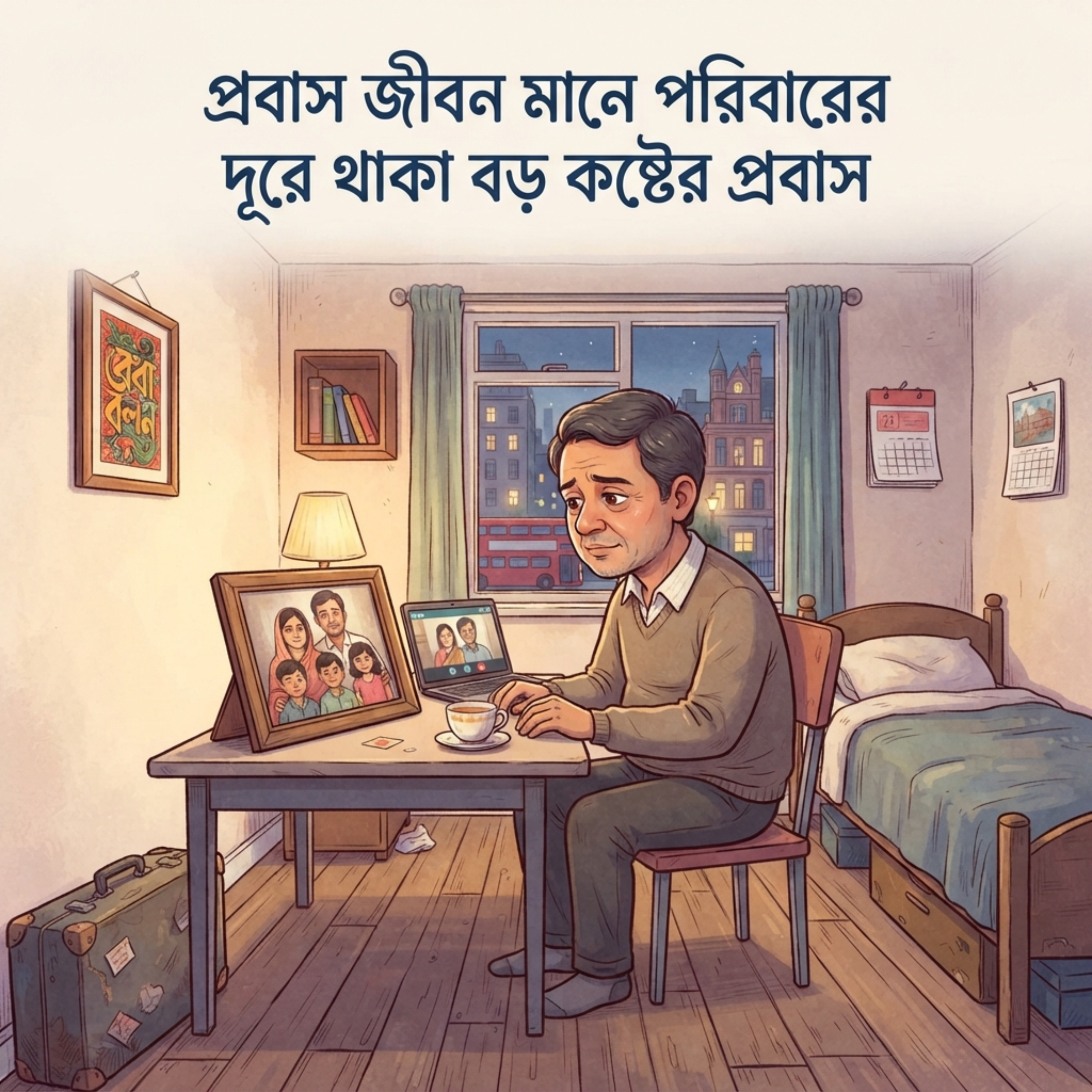প্রবাস জীবন মানে পরিবারের দূরে থাকা বড় কষ্টের প্রবাস (Probas Jibon Mane Poribarer Dure Thaka Boro Koster Probas) by Mubin TusHar cover art