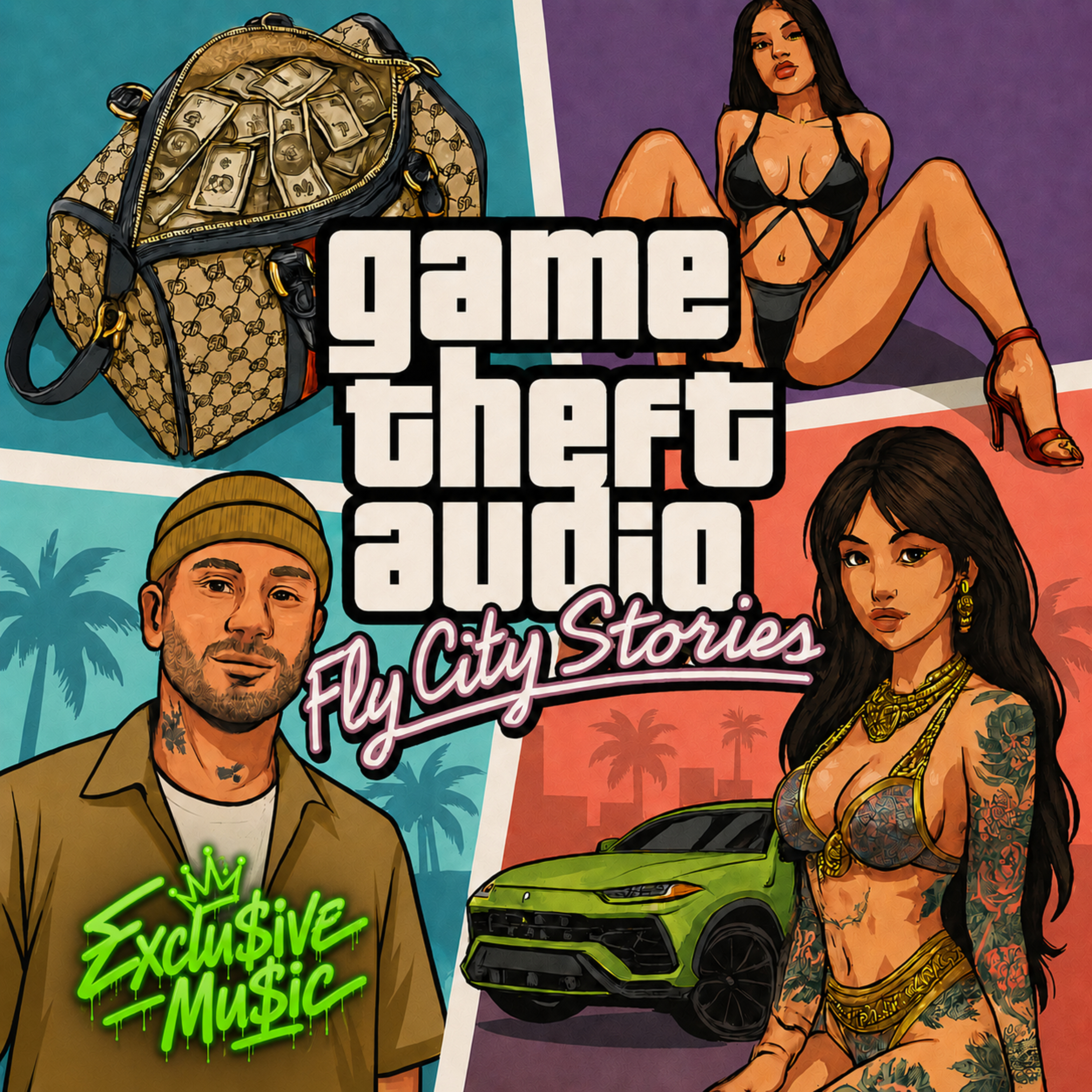 Game Theft Audio: Fly City Stories by Exclu$ive Mu$ic cover art