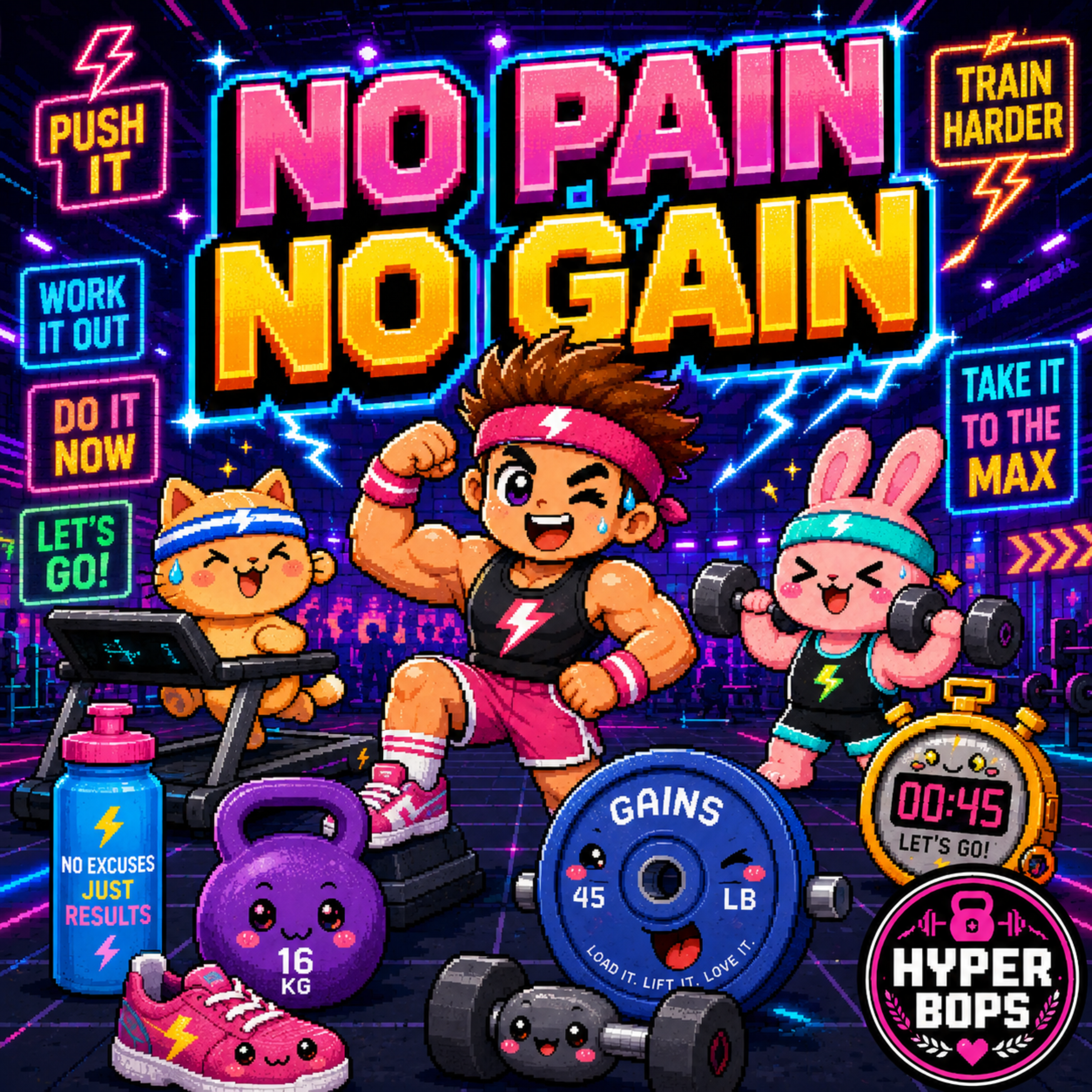 NO PAIN NO GAIN by Hyper Bops cover art