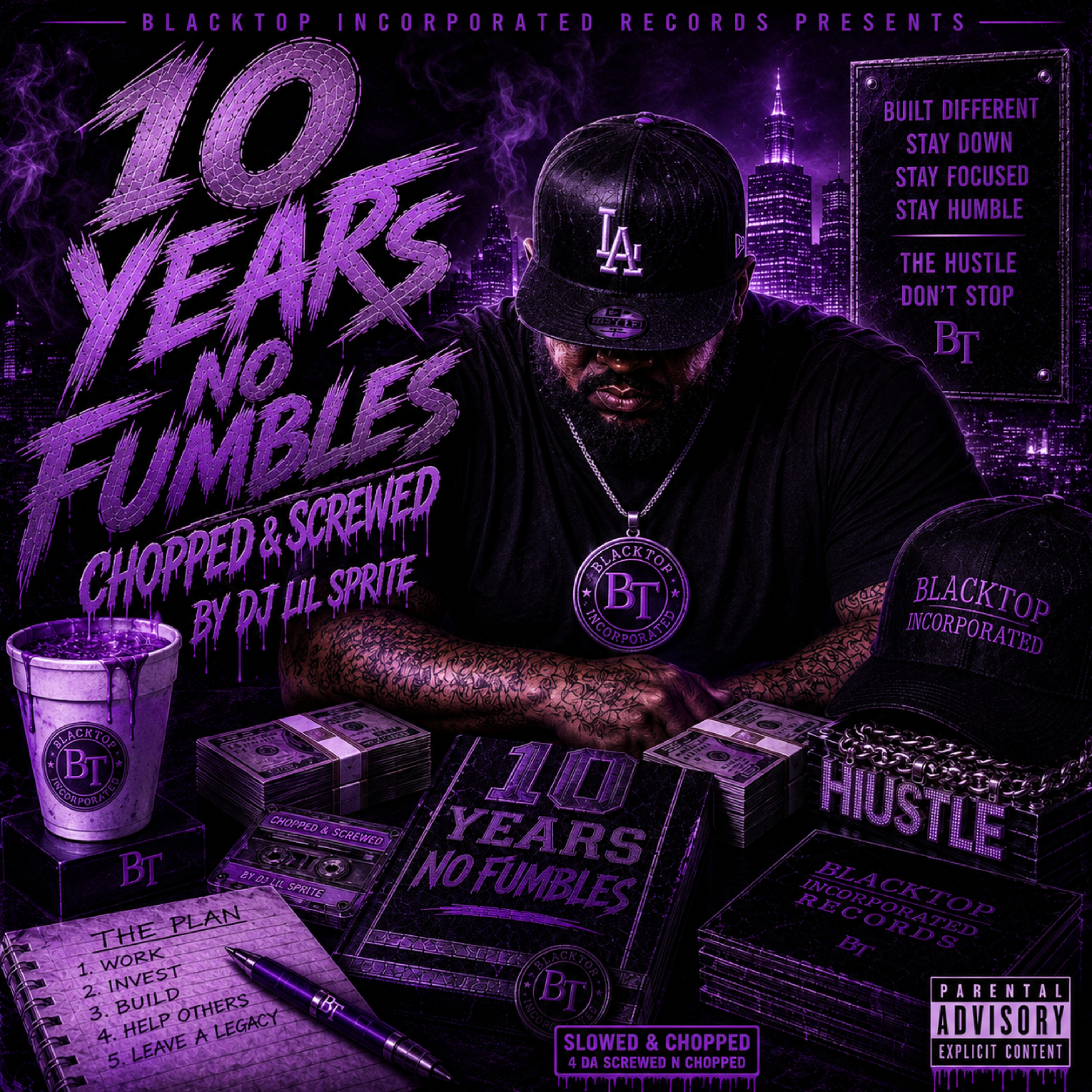 10 years no fumbles Chopped & Screwed by Tone Mrblakctop cover art