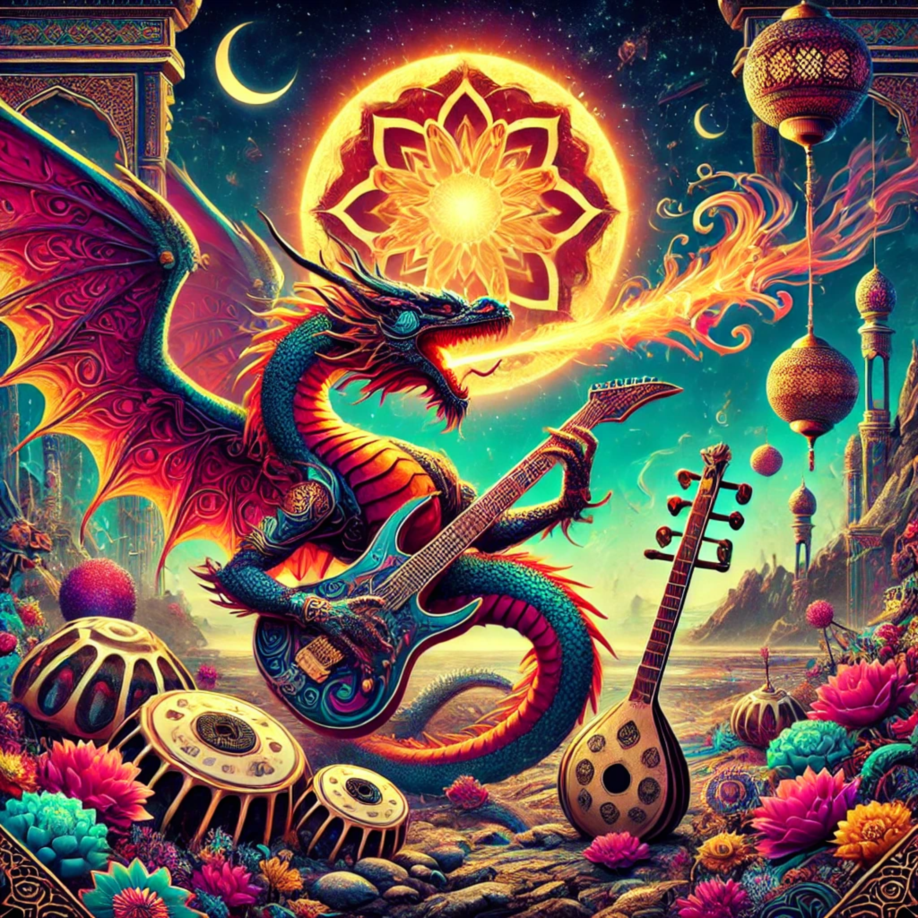 Demonic Desert Dream Dragon Dances Divinely artwork