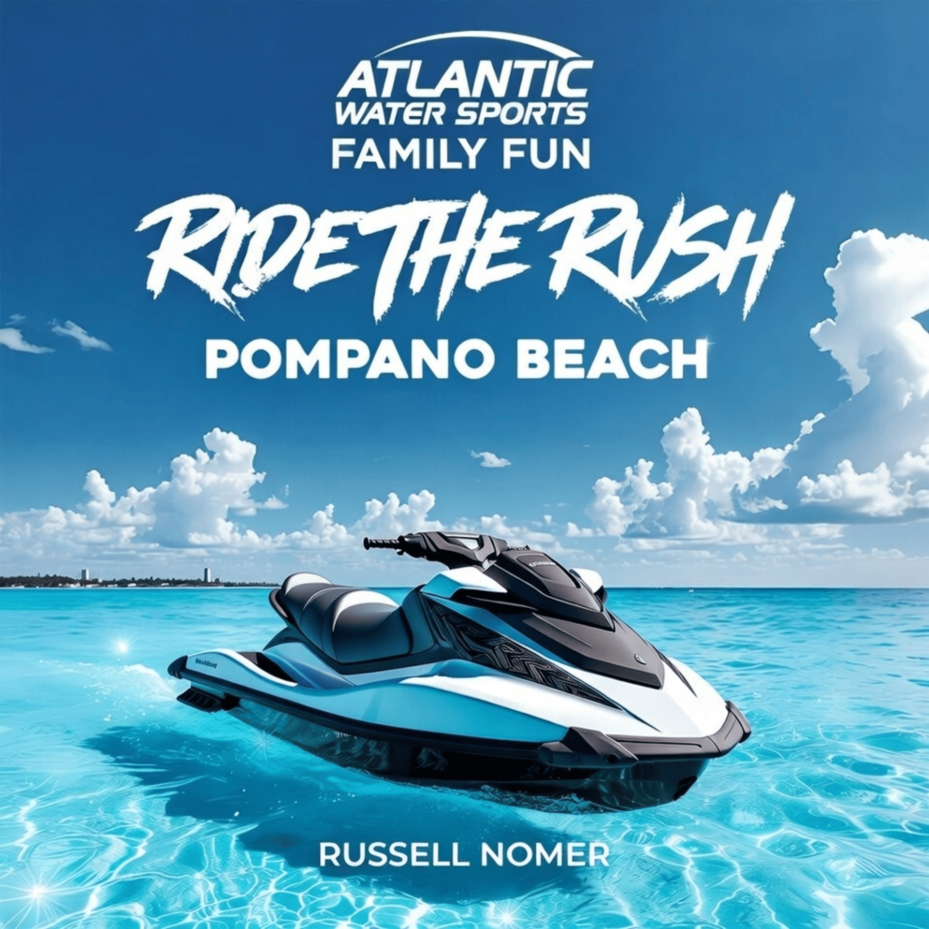 Atlantic Water Sports Family Fun Ride The Rush Pompano Beach artwork