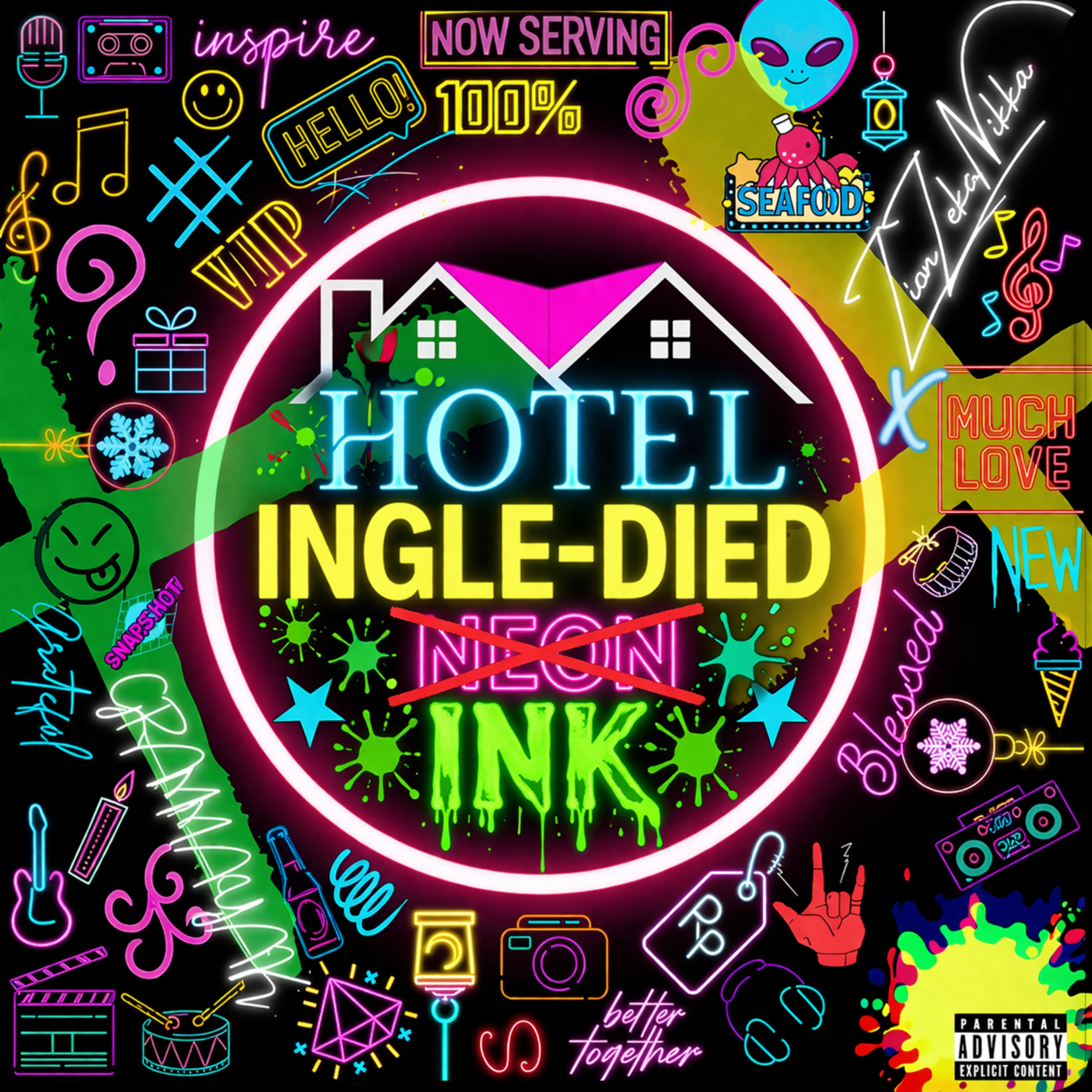 HOTEL INGLE-DIED (NEON) INK artwork