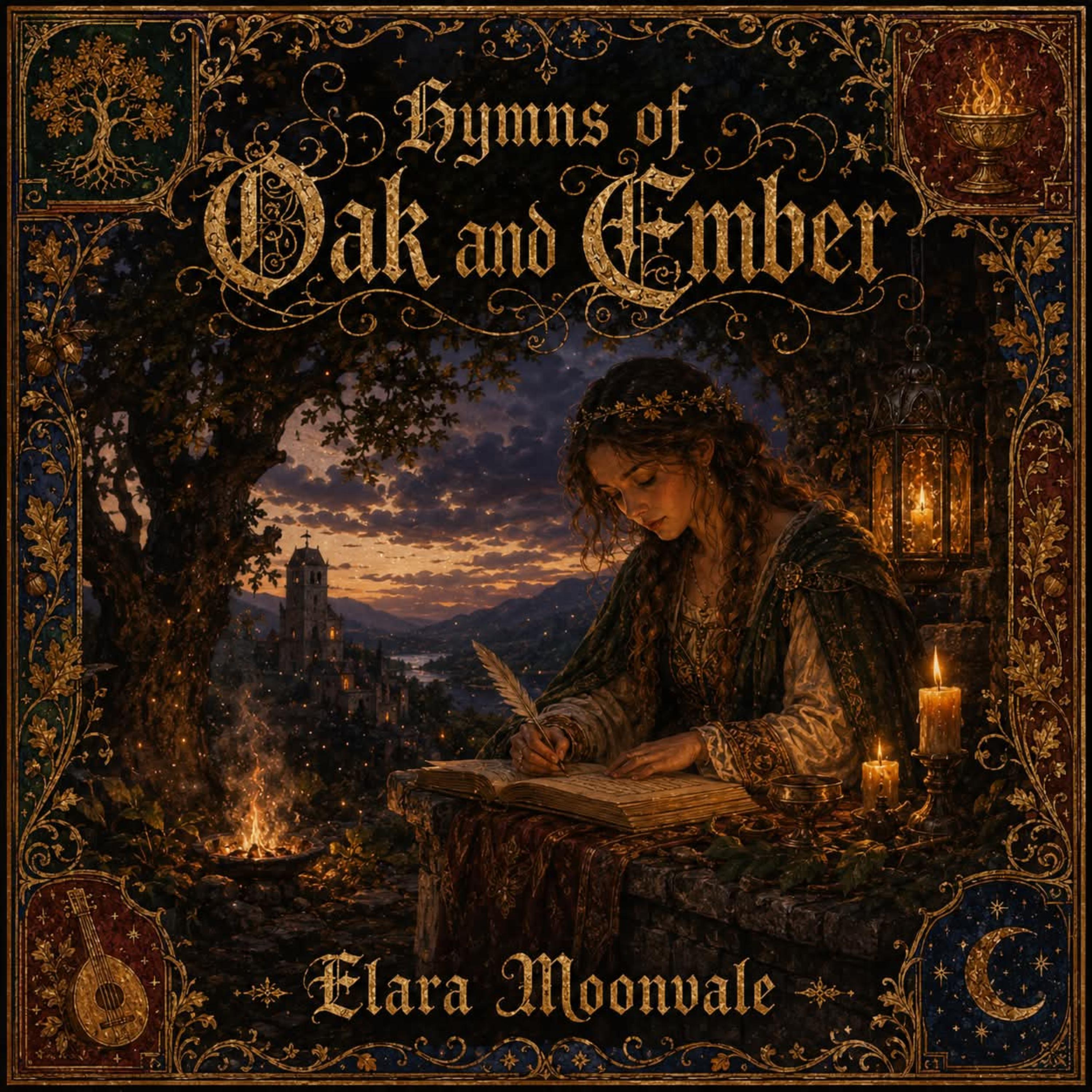 Hymns of Oak and Ember by Elara Moonvale cover art