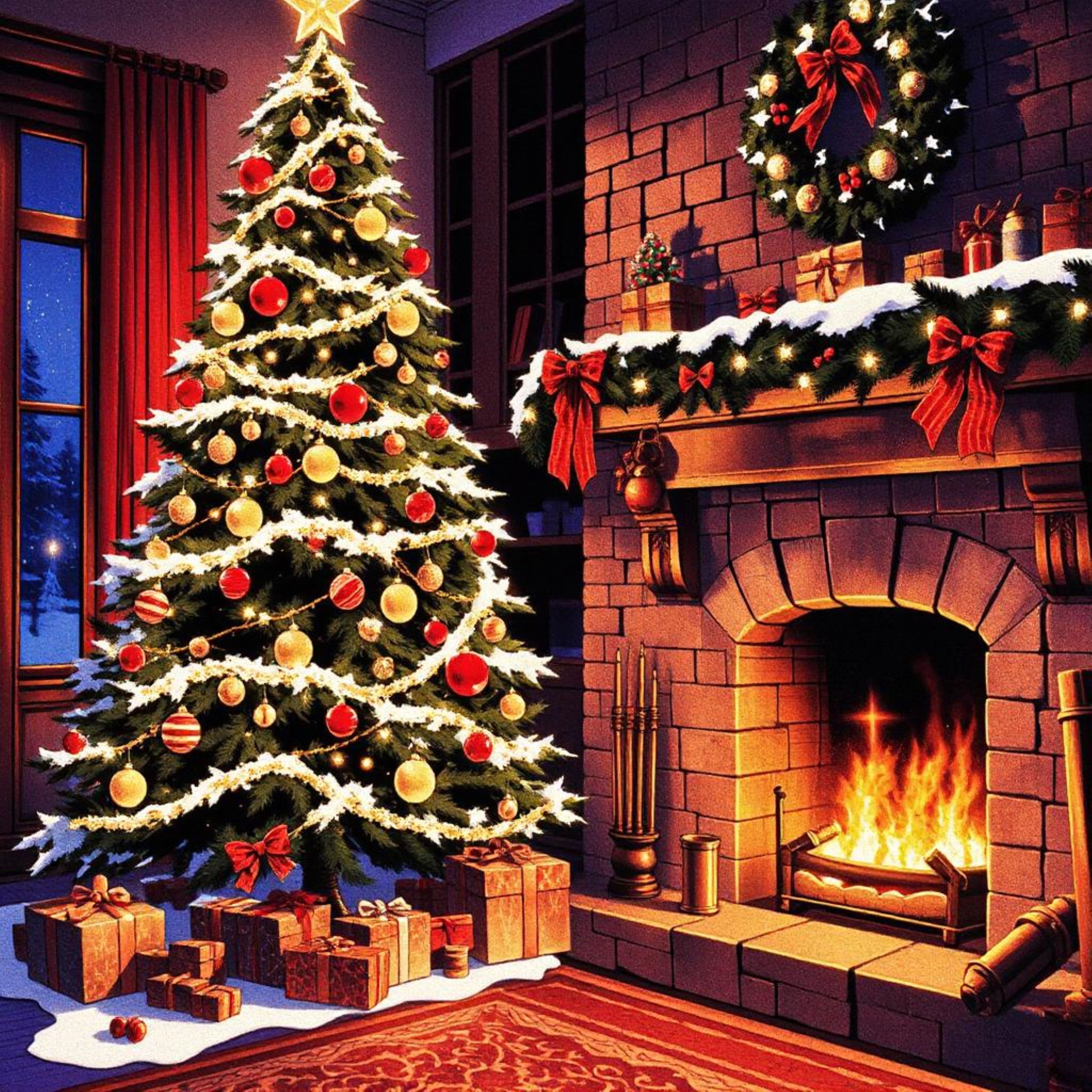 Cozy Christmas Night artwork