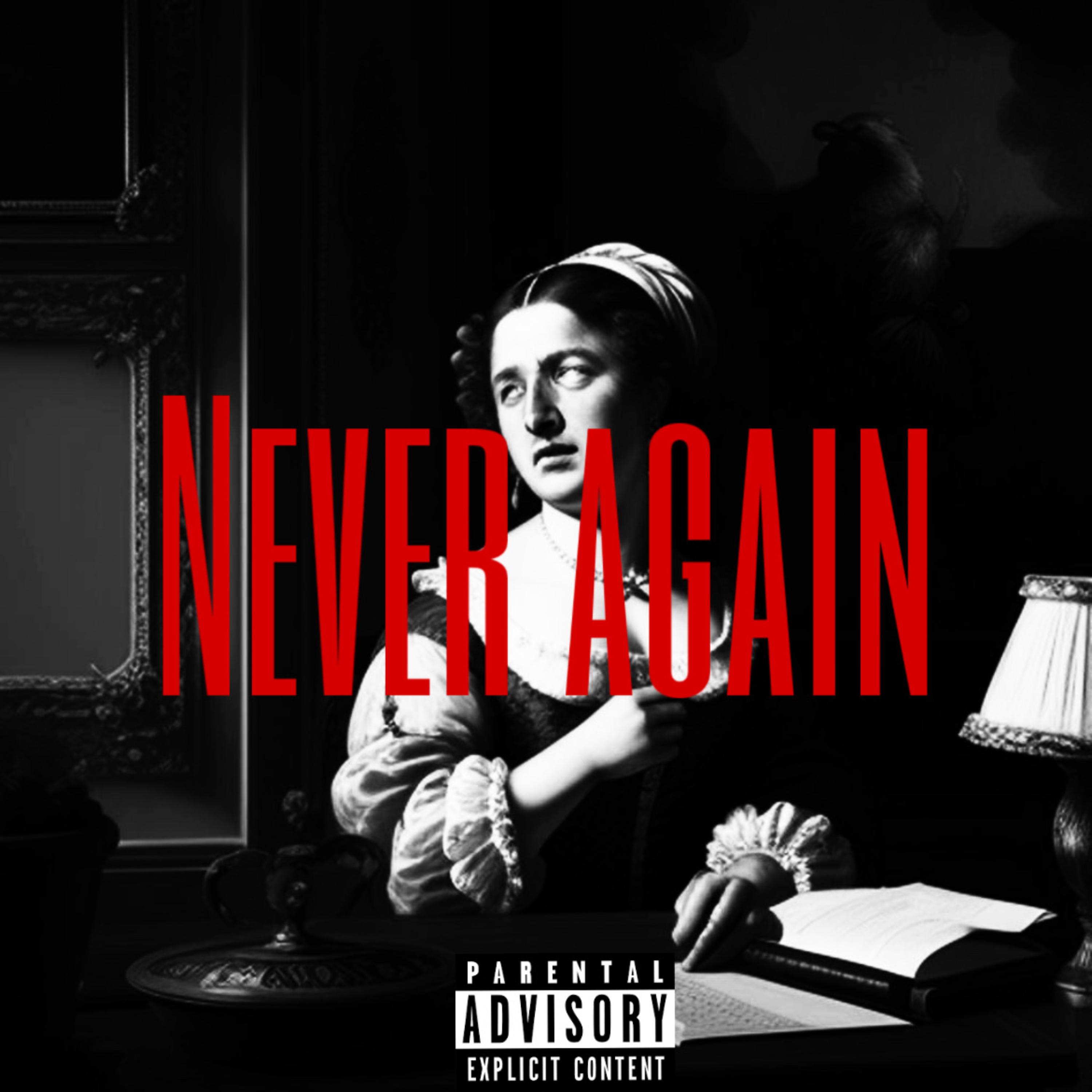 NEVER AGAIN artwork