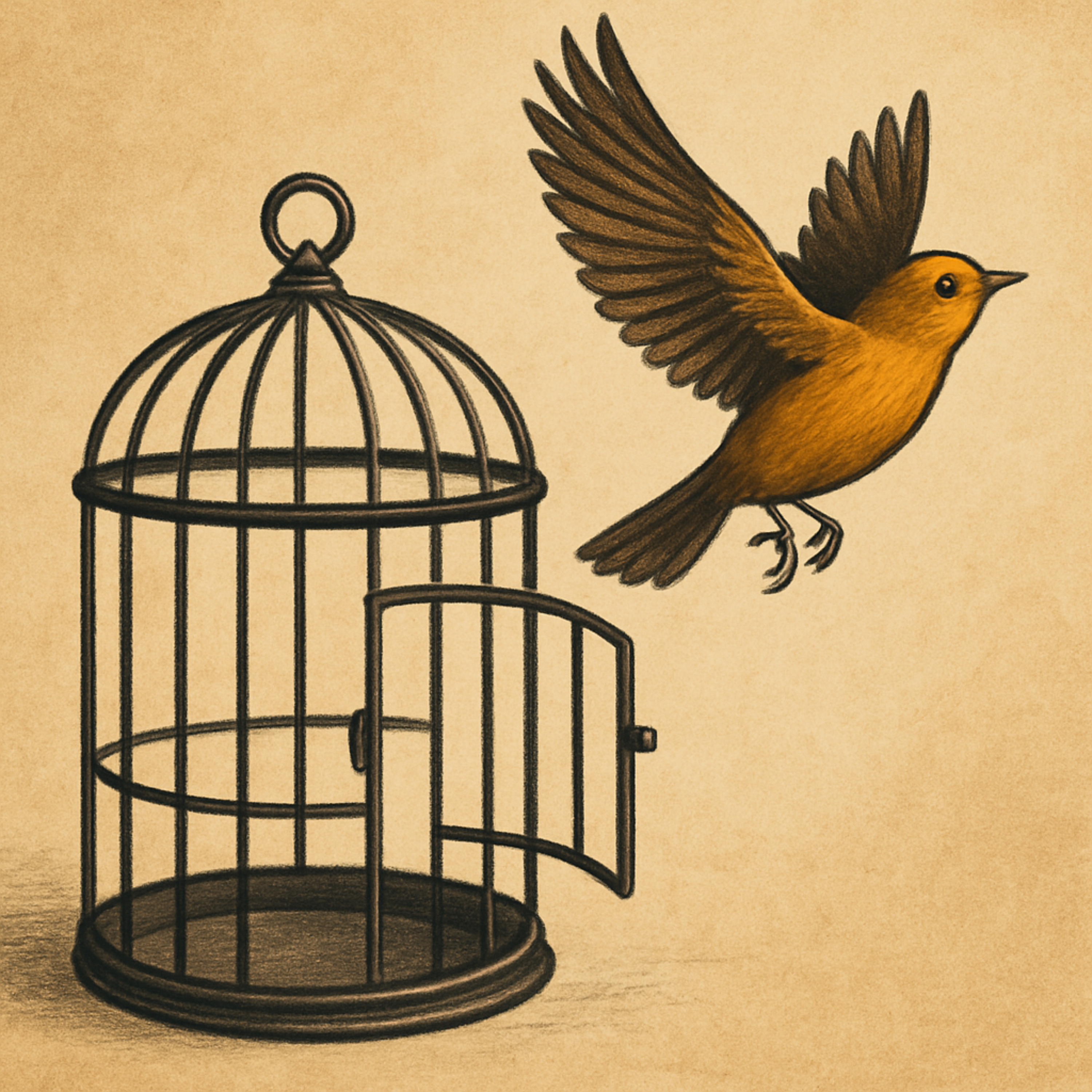 The Caged Bird Escapes artwork