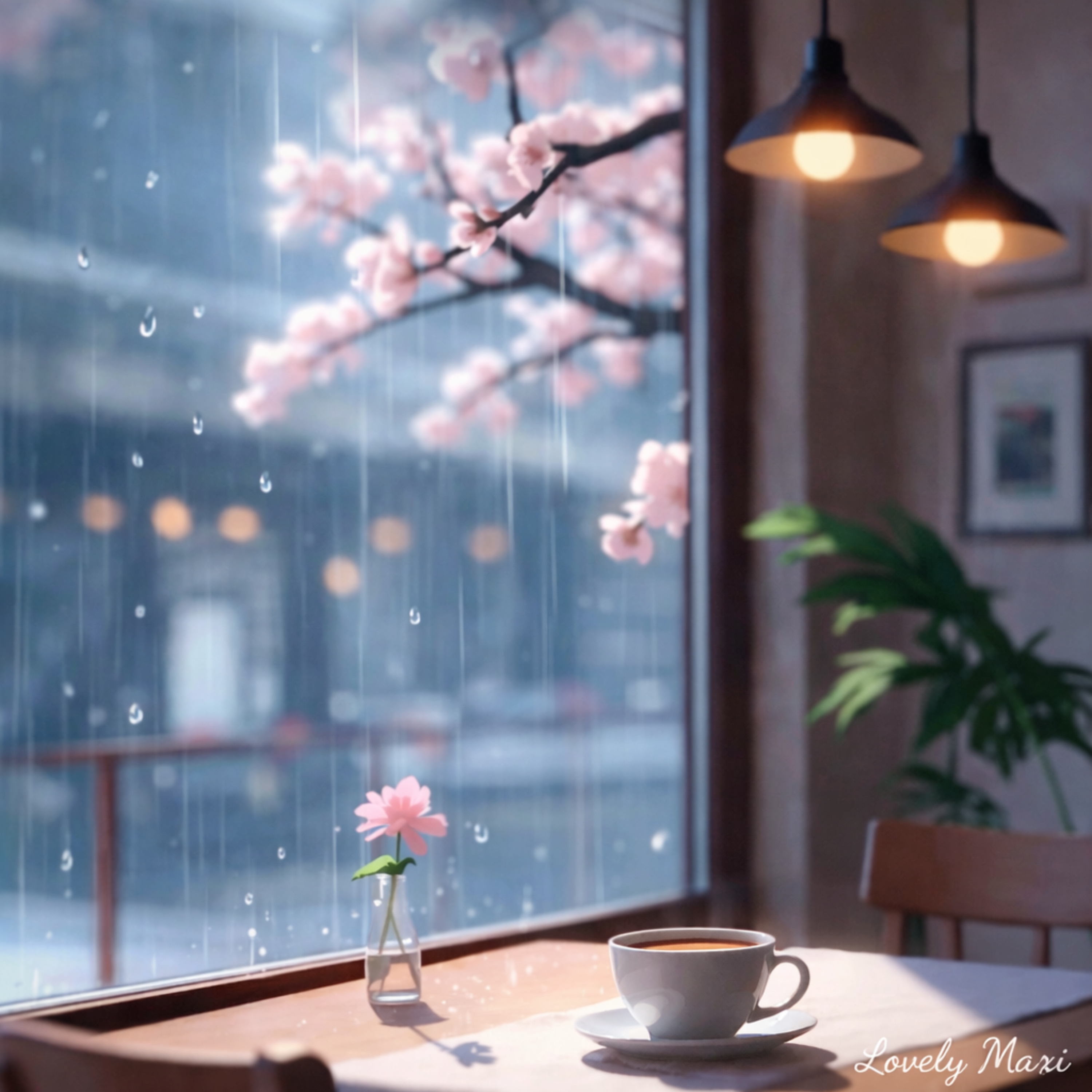 Relaxing Cafe Music Smooth Jazz & Rain Sounds for Study, Work, Relax artwork