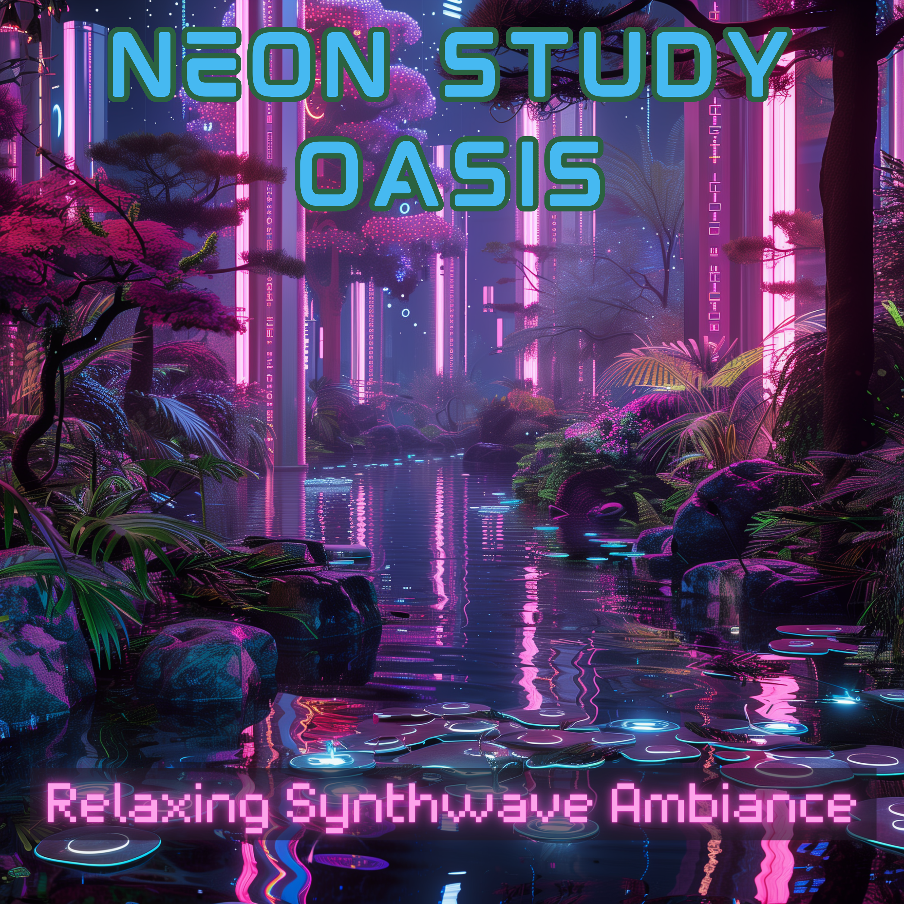 Neon Study Oasis: Relaxing Synthwave Ambiance artwork