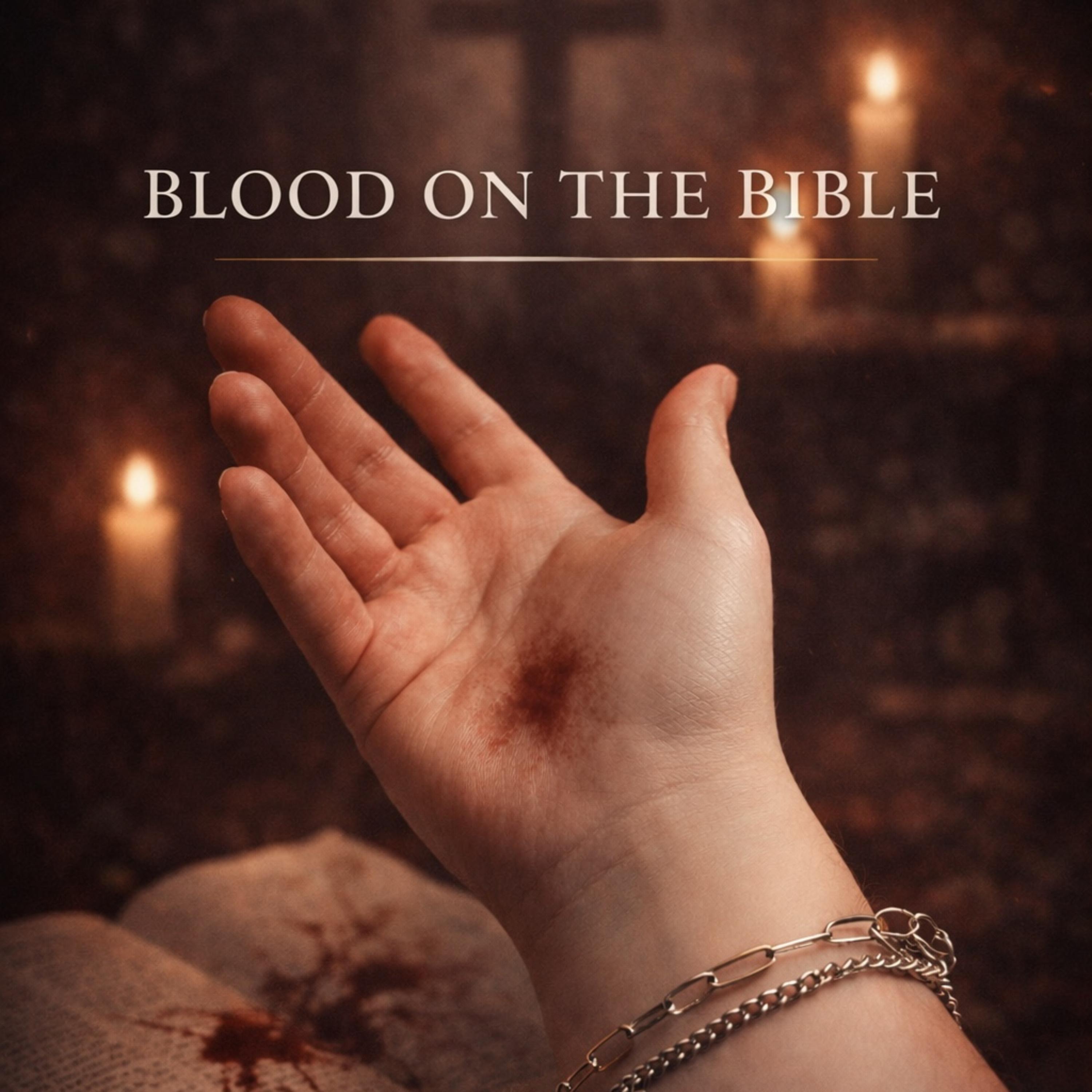 BLOOD ON THE BIBLE artwork