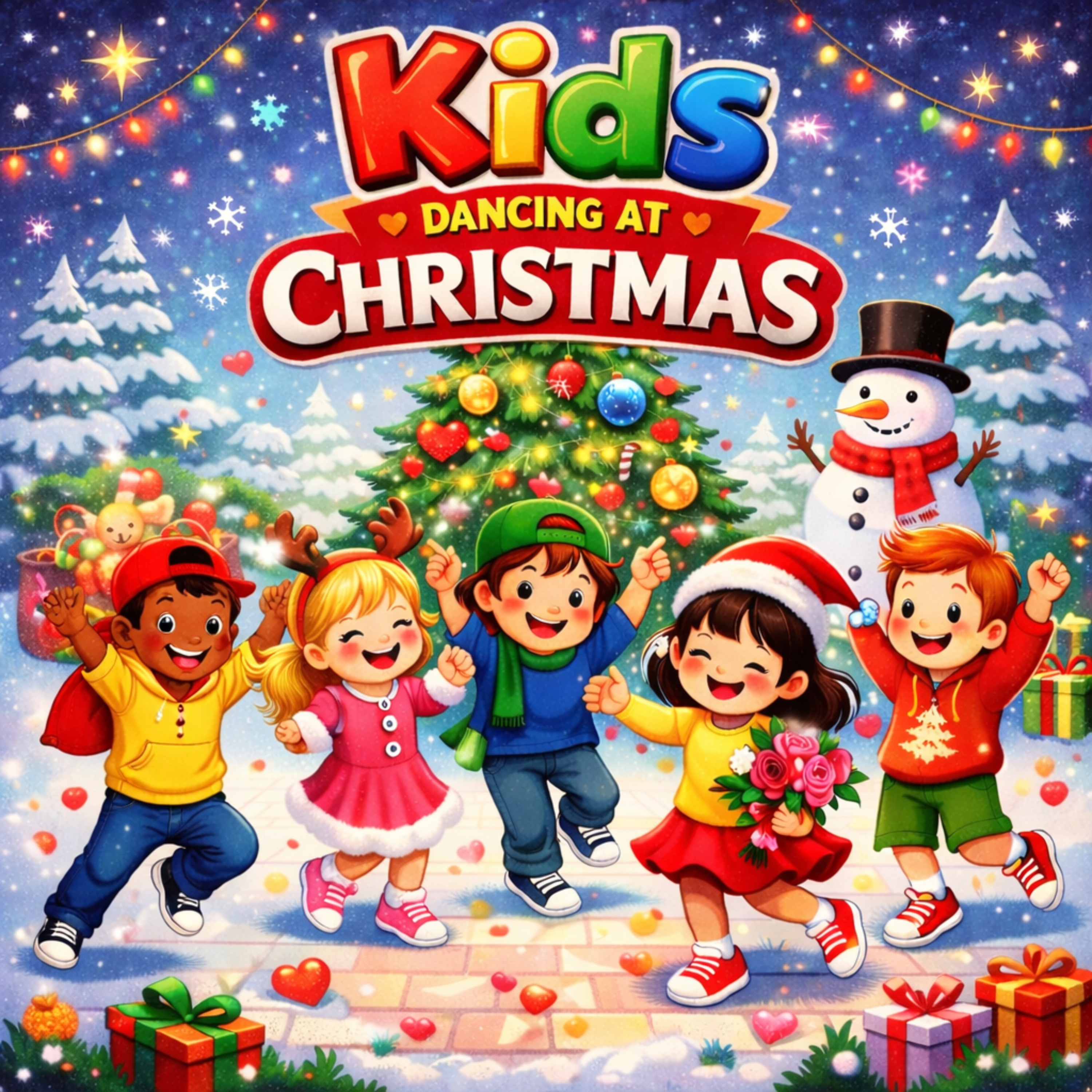 KIDS Dancing At CHRISTMAS artwork