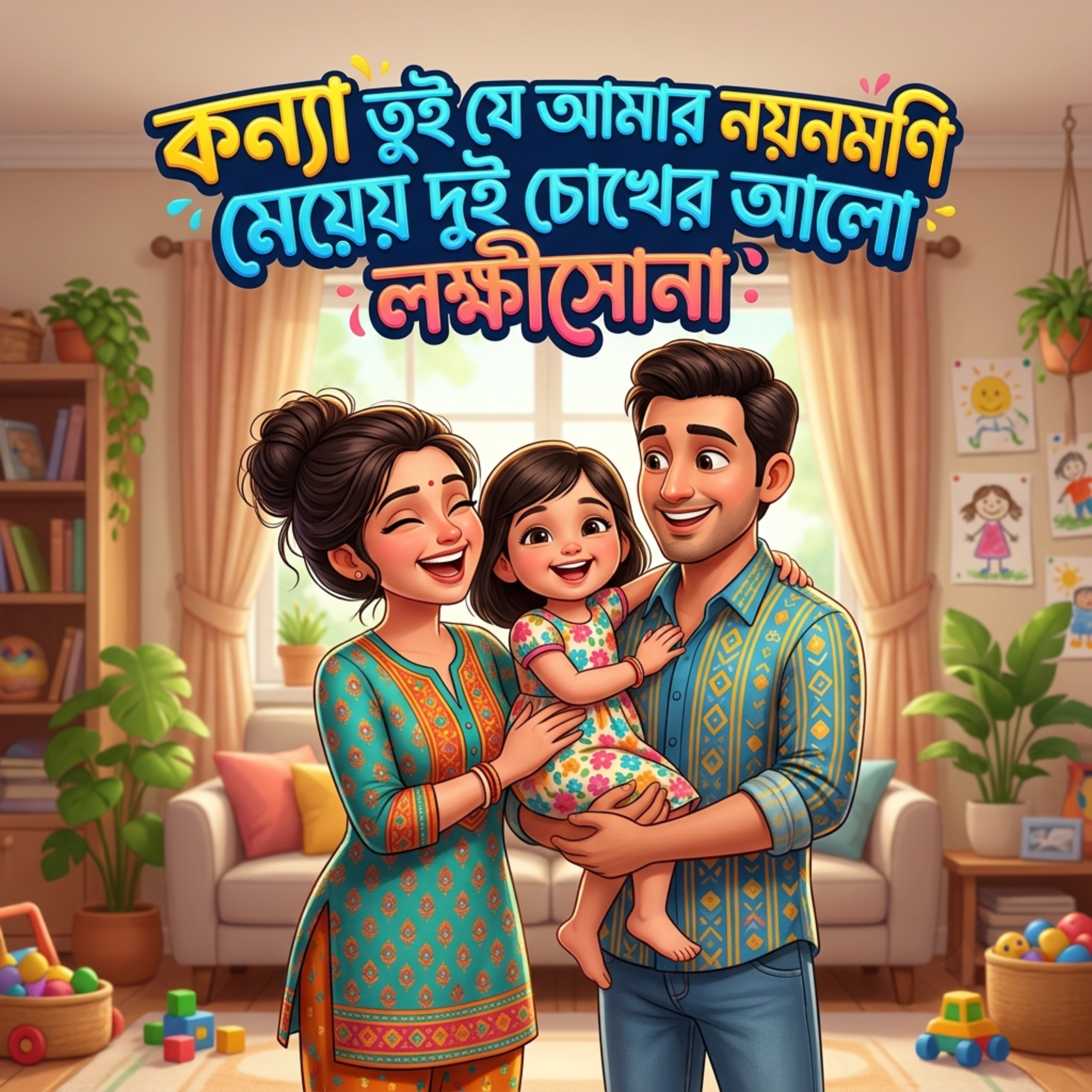কন্যা তুই যে আমার নয়নমণি মেয়ে দুই চোখের আলো লক্ষীসোনা Konna Tui Amar Noyonmoni Meye Dui Cokher Alo Lokkhisona by Mubin TusHar cover art