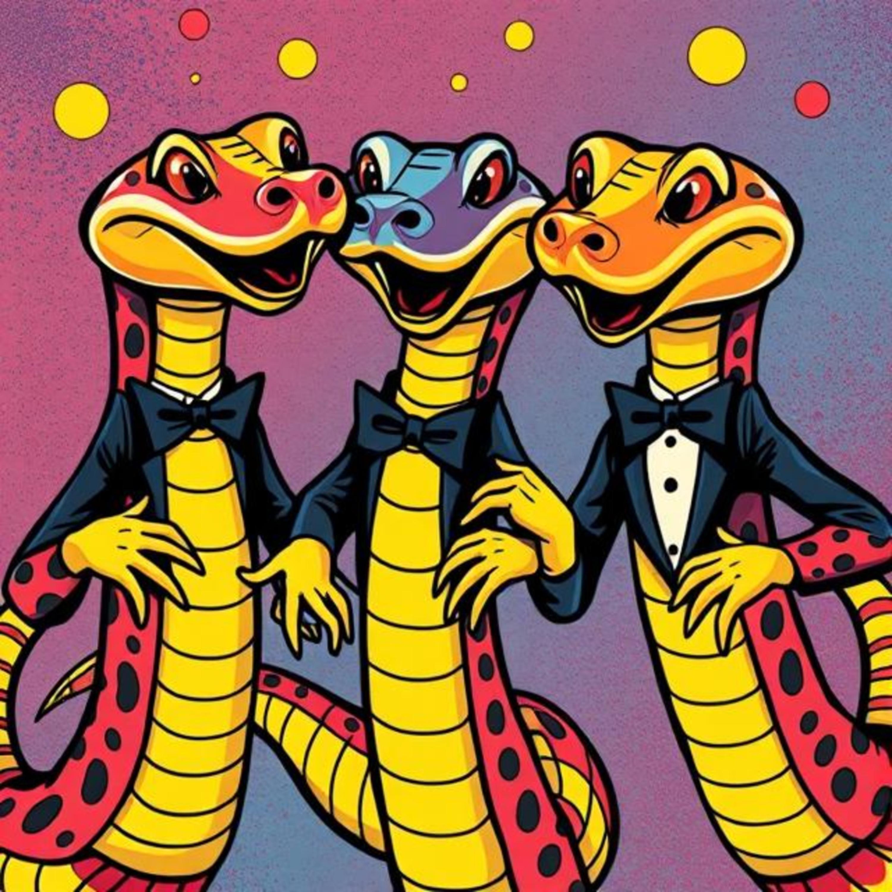 Molinaro's friendly snakes artwork