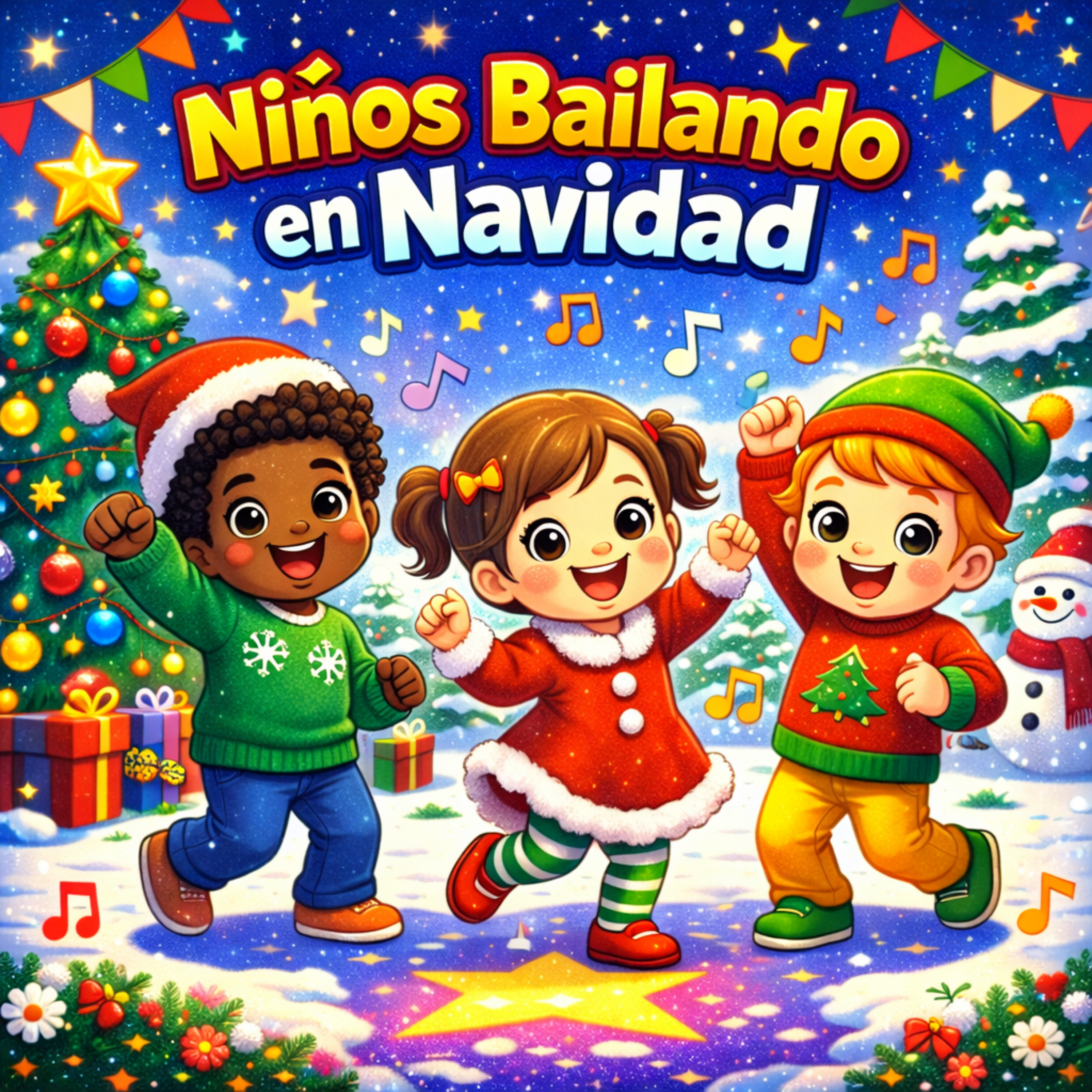 Ninos Bailando En Navidad artwork