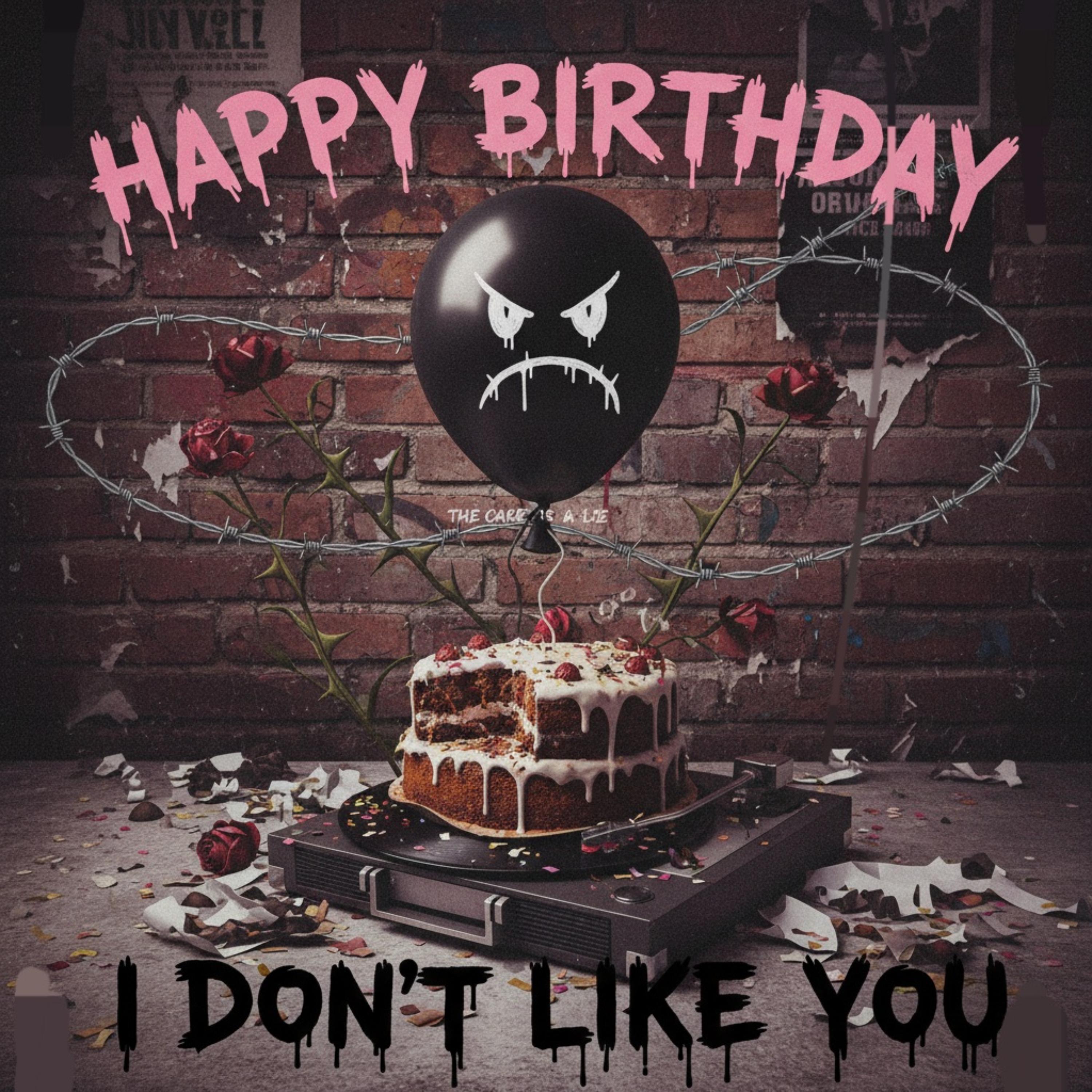 Happy birthday (I don't like you) artwork