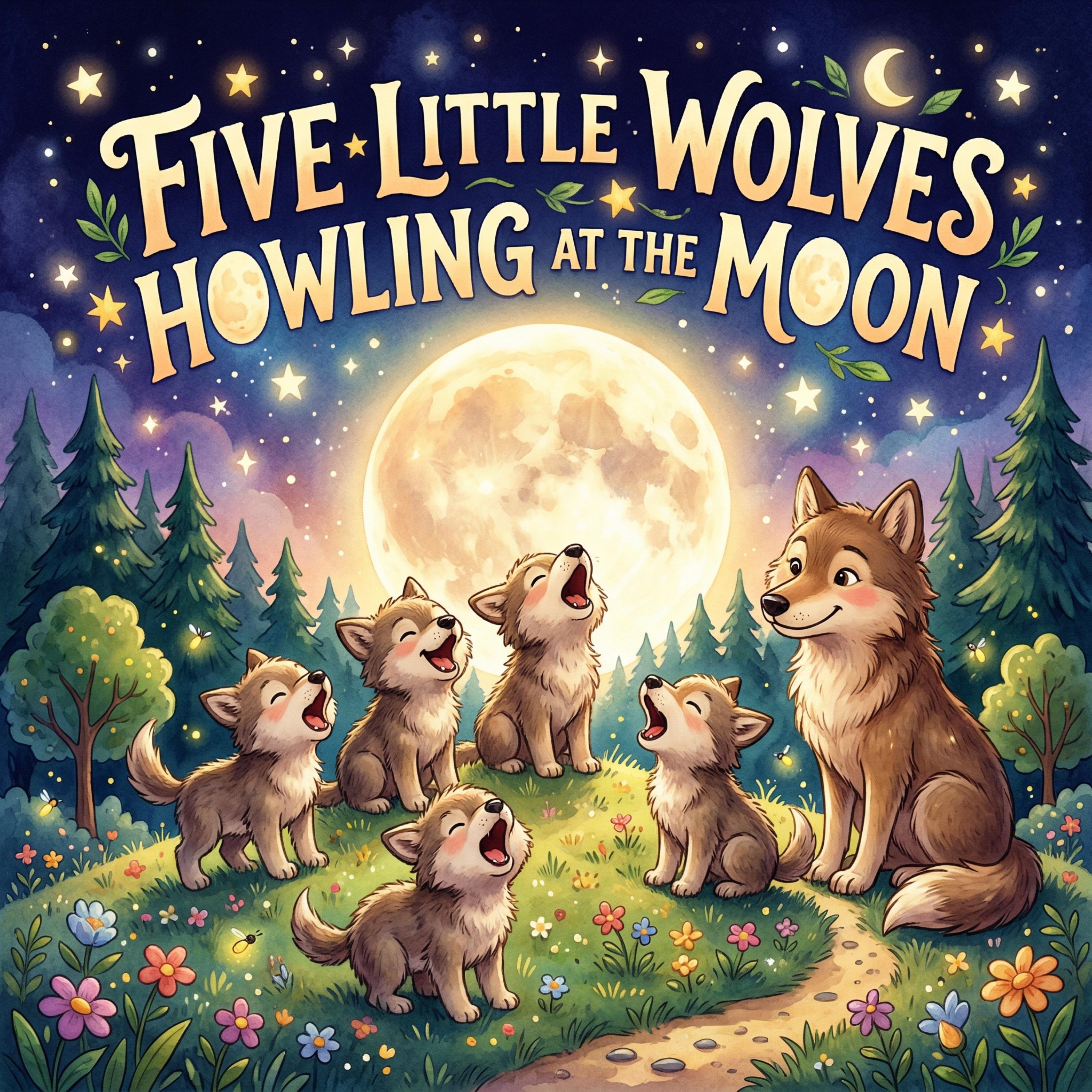 Five Little Wolves Howling At The Moon artwork