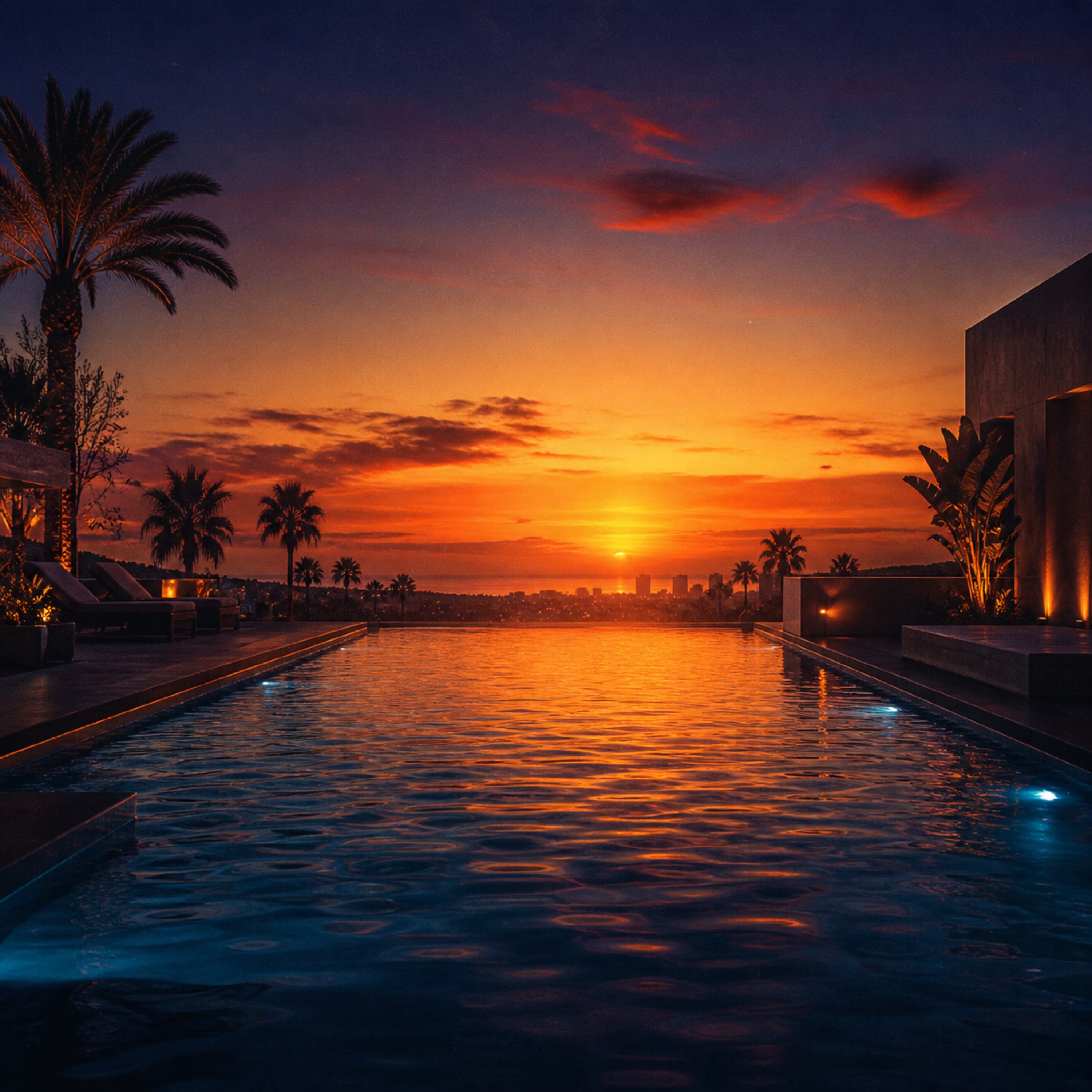 By the Pool at Sundown by Dedicated Sky cover art