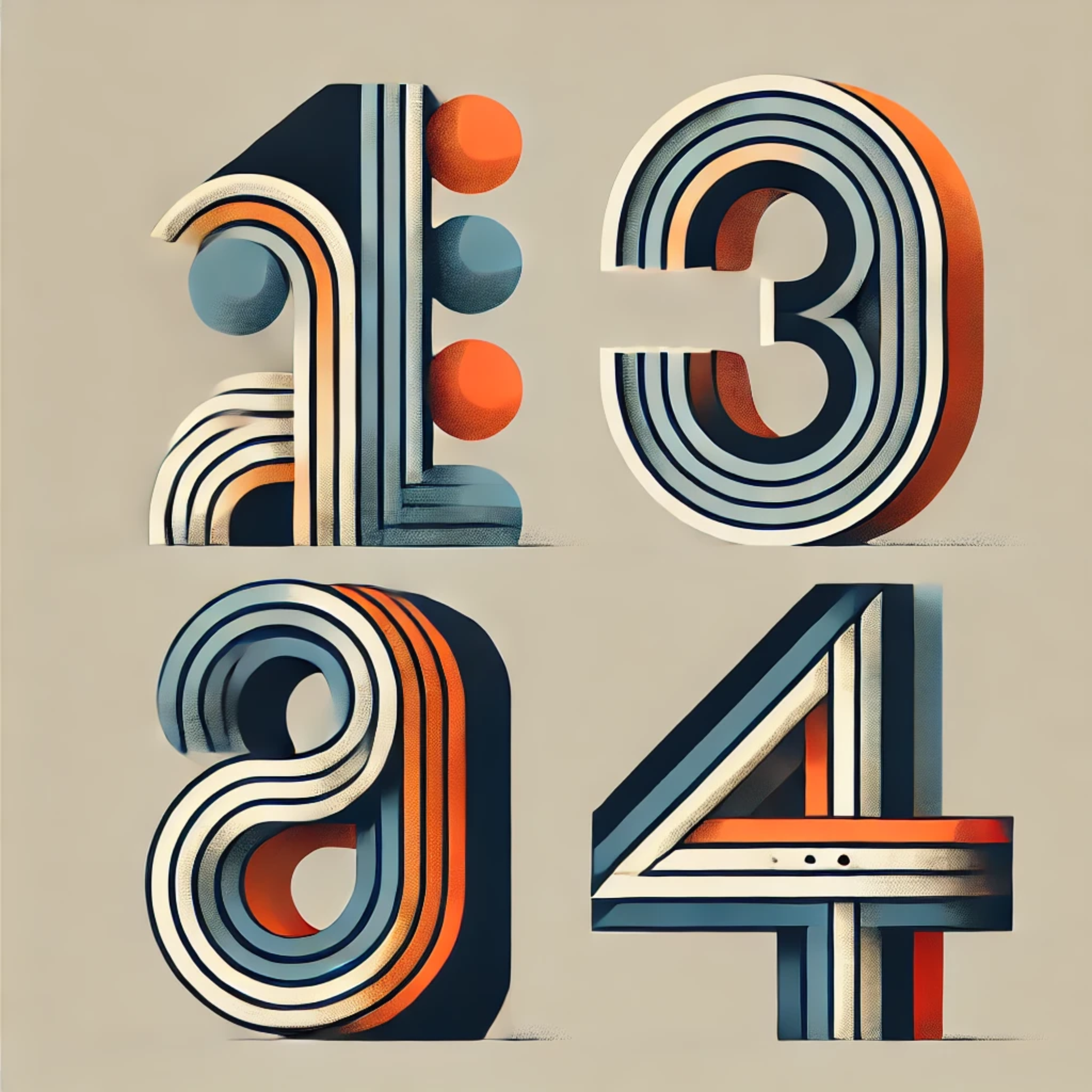 1, 2, 3, 4. artwork