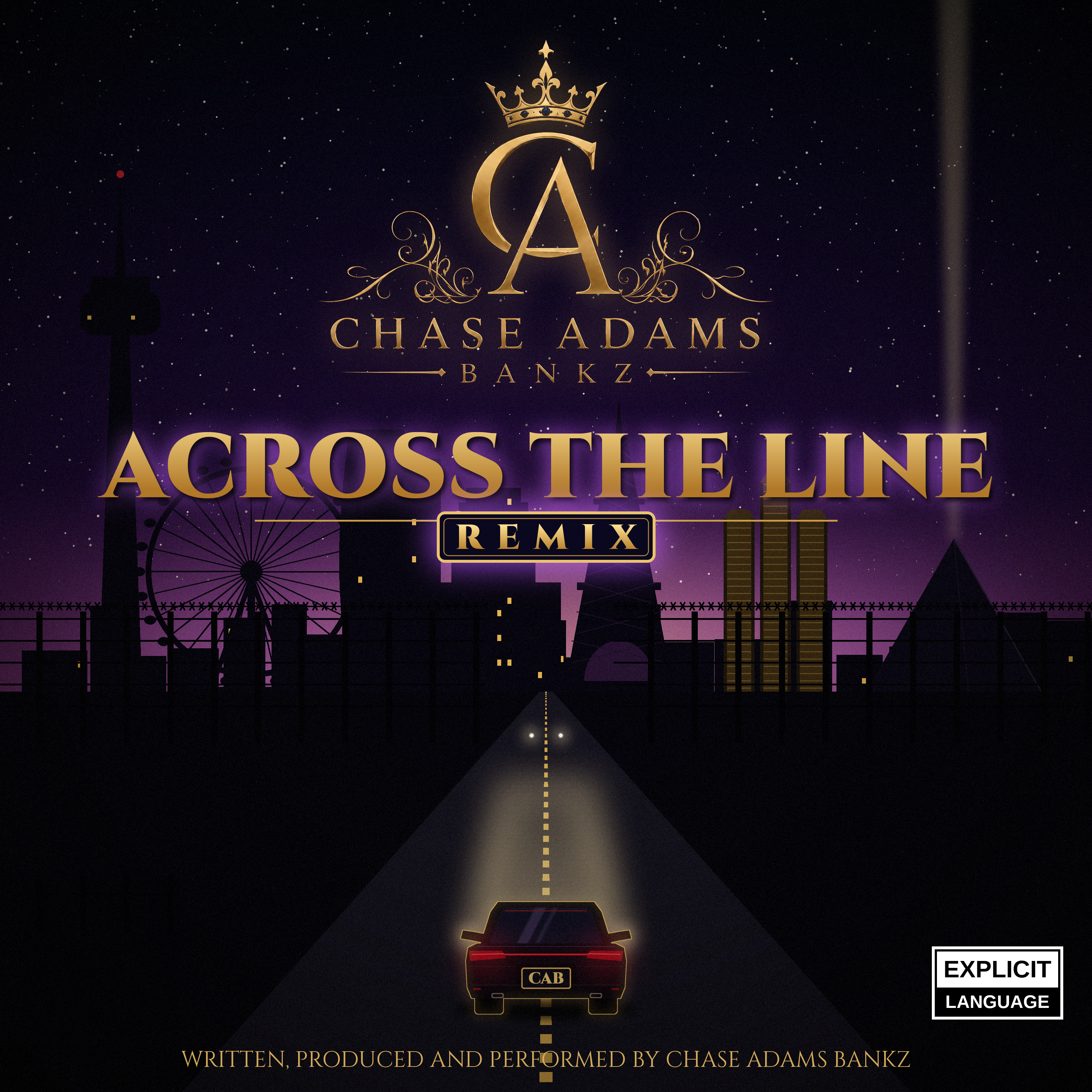 Across The Line (Remix) by Chase Adams Bankz cover art