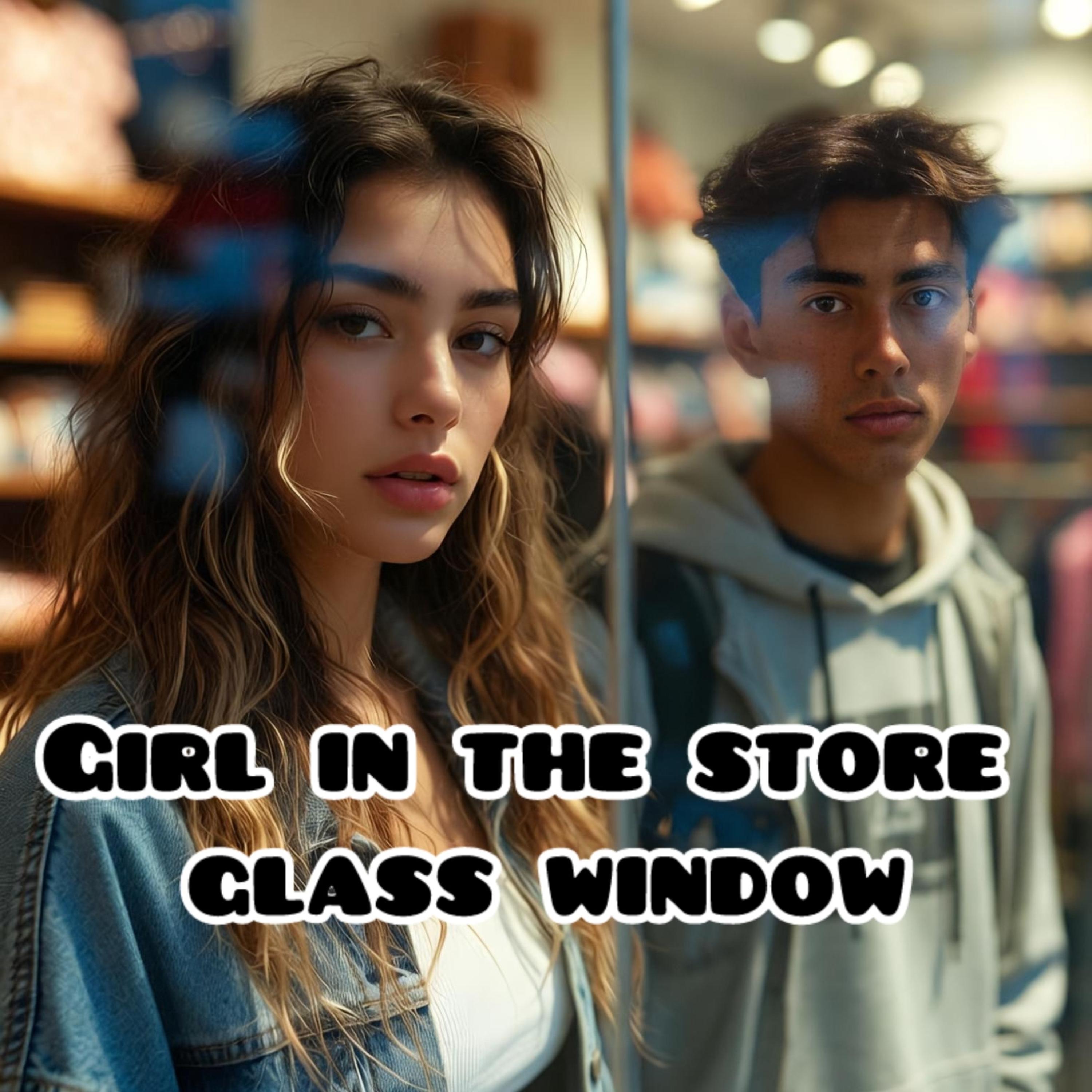 Girl In The Store Glass Window artwork