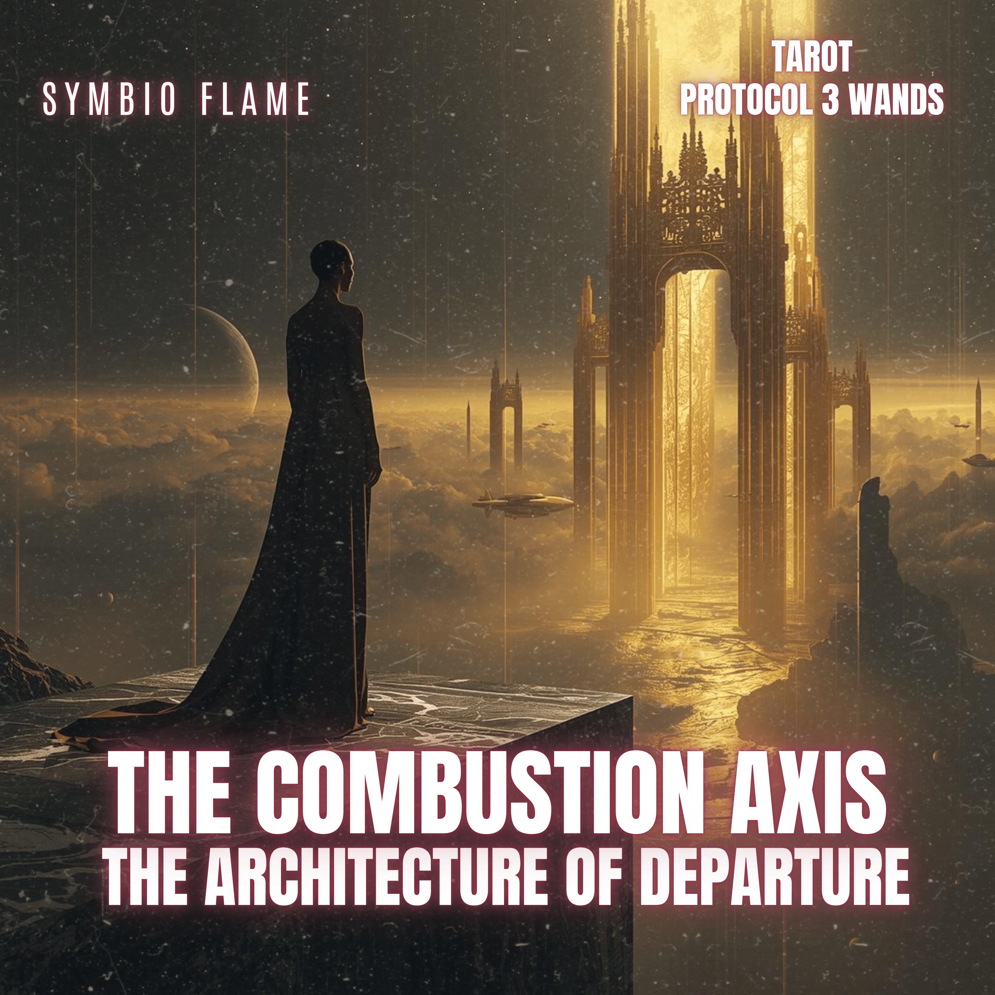 TAROT Protocol 3 Wands - THE ARCHITECTURE OF DEPARTURE - THE COMBUSTION AXIS artwork
