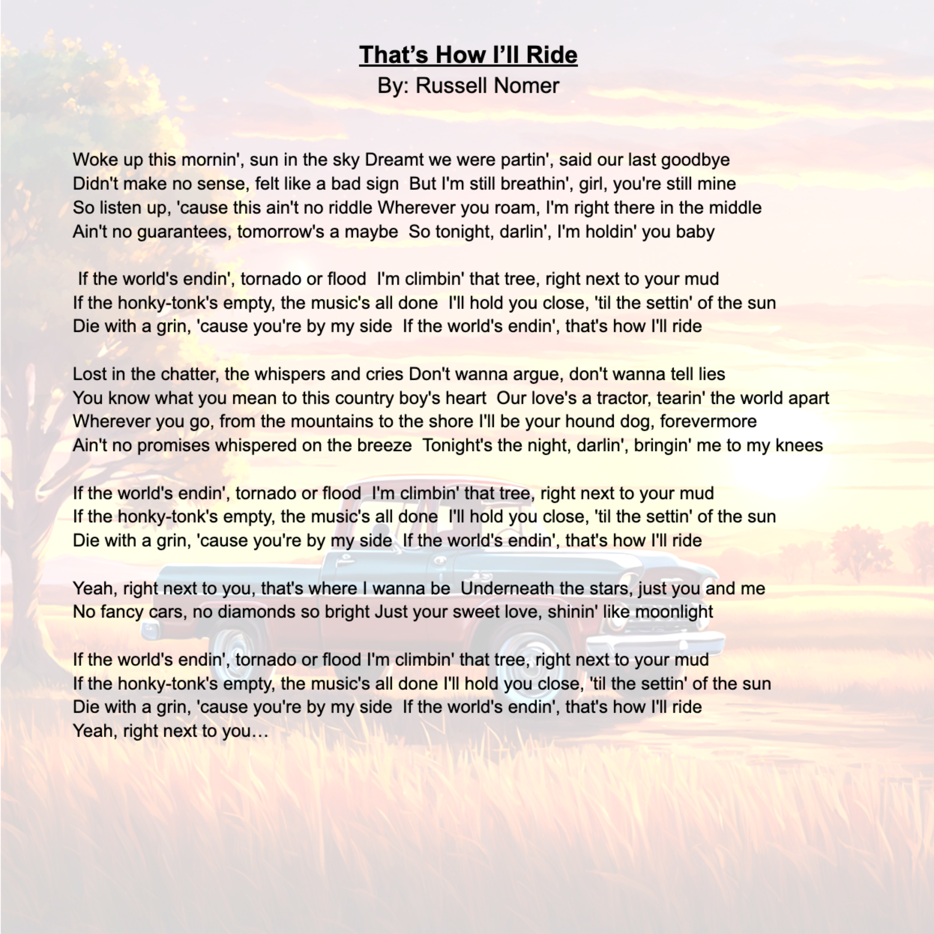 That's How I'll Ride artwork