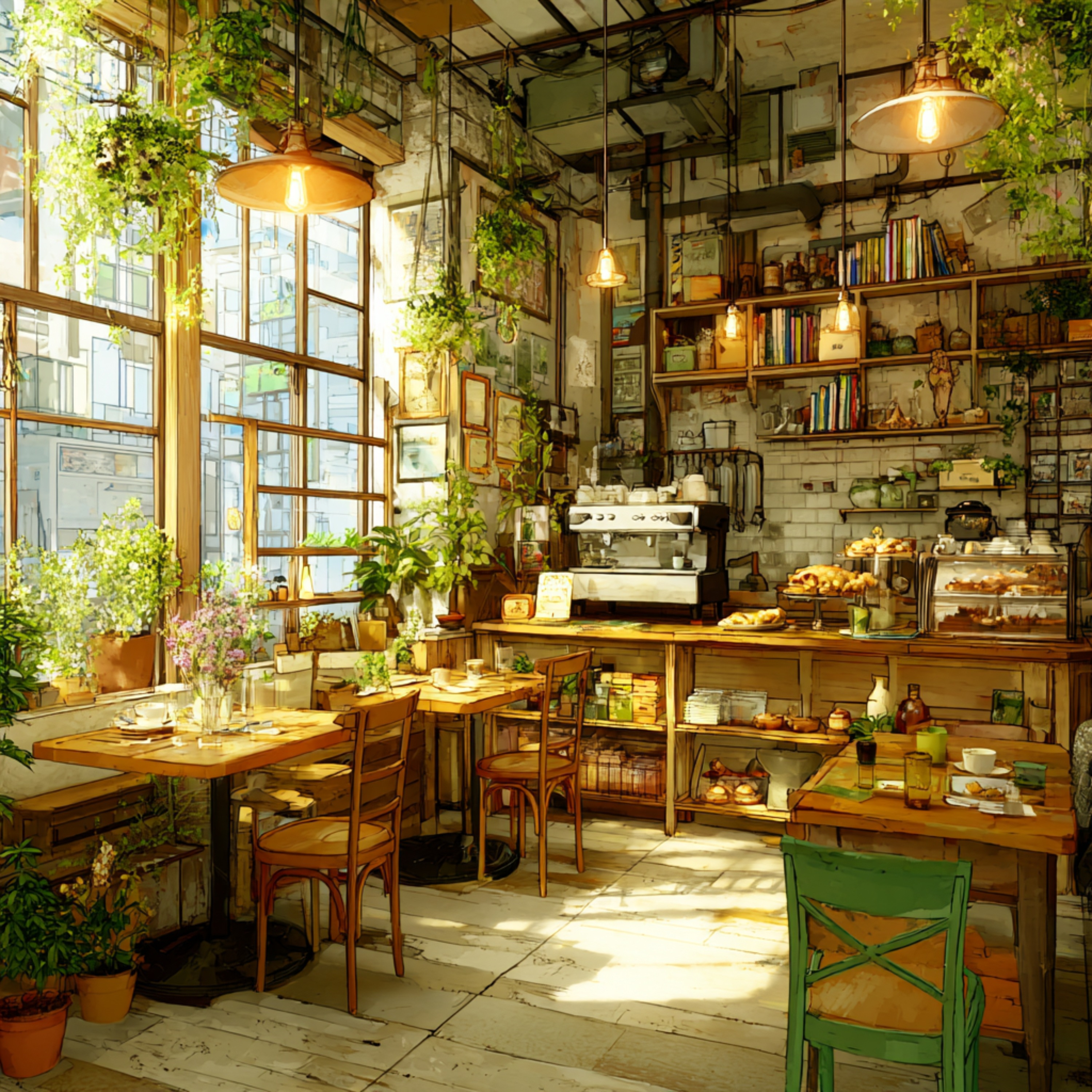 아늑하고 따뜻한 카페 안에서 artwork