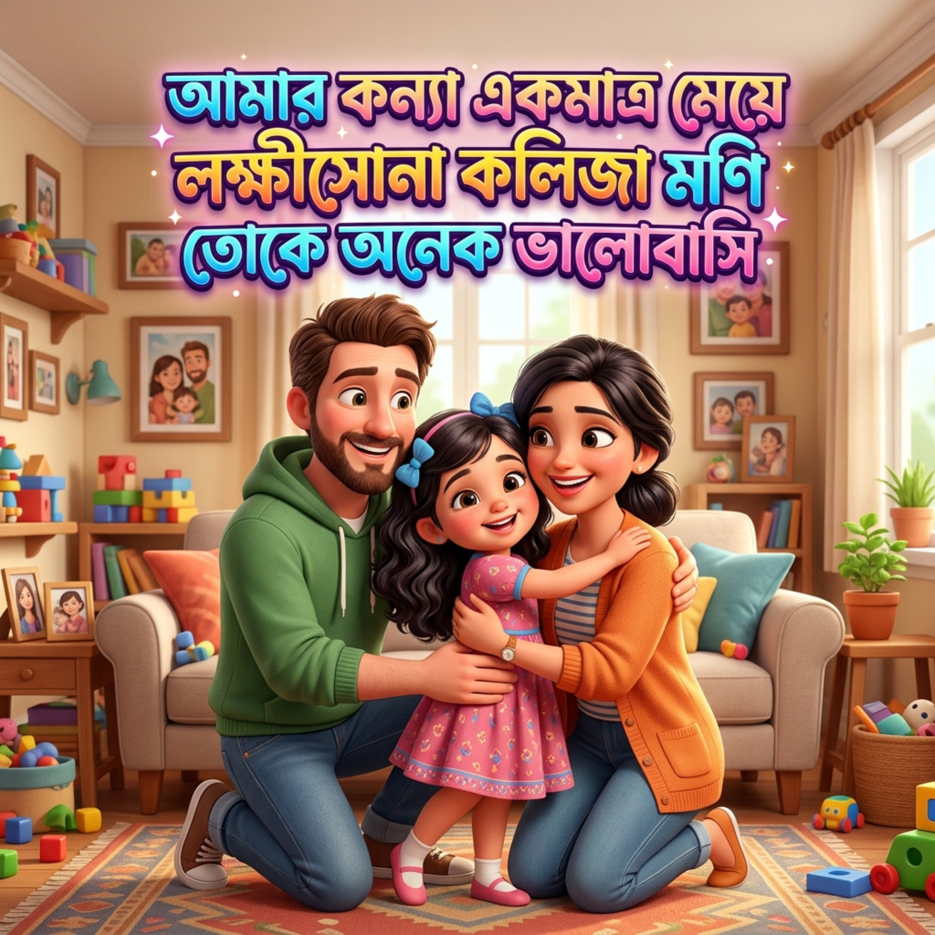 আমার কন্যা একমাত্র মেয়ে লক্ষীসোনা কলিজা মণি তোকে অনেক ভালোবাসি Amar Konna Ekmatro Meye Lokkhisona Kolija Moni Toke Onek Bhalobashi by Mubin TusHar cover art