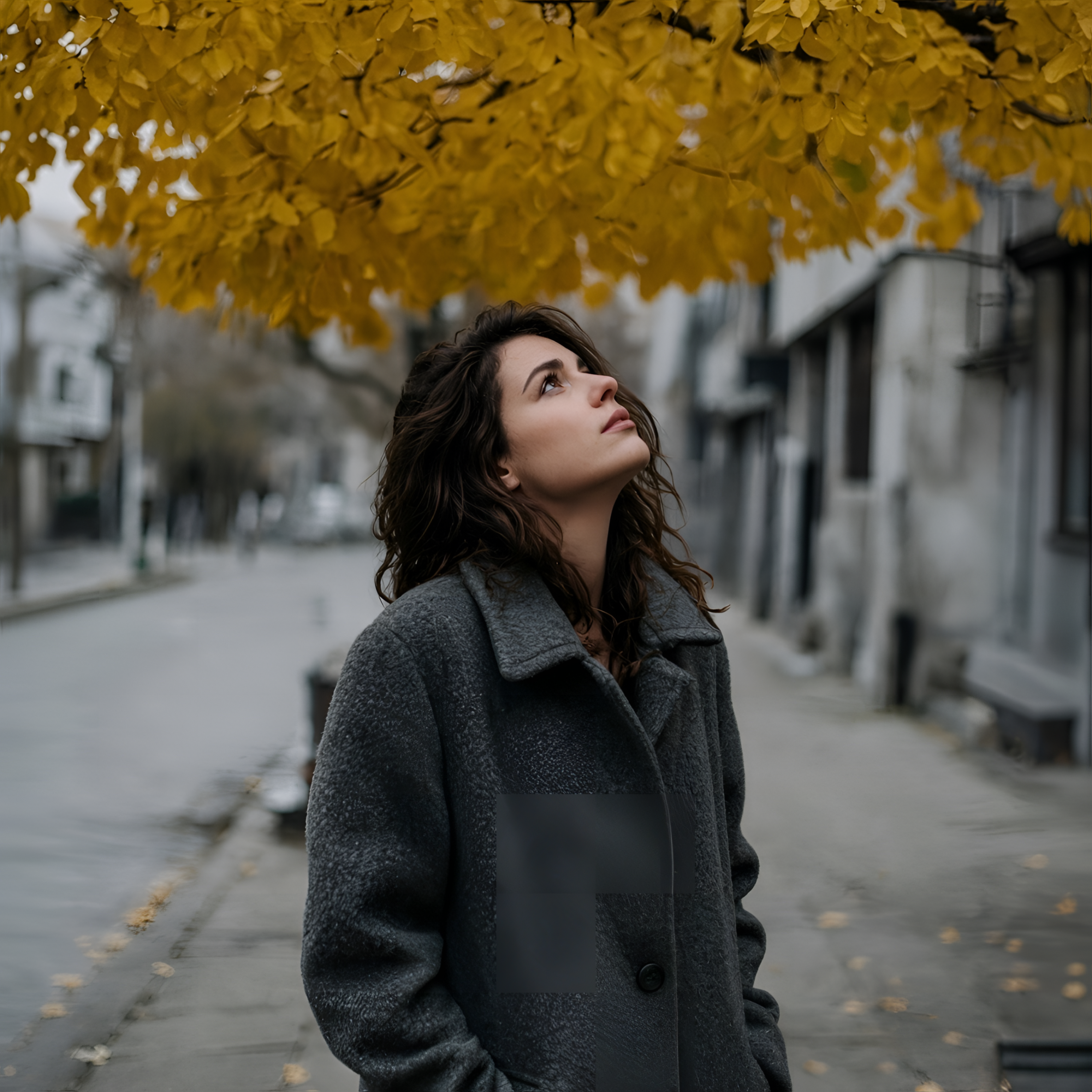 Yellow Leaves, Gray Street by CityFlower Pop cover art