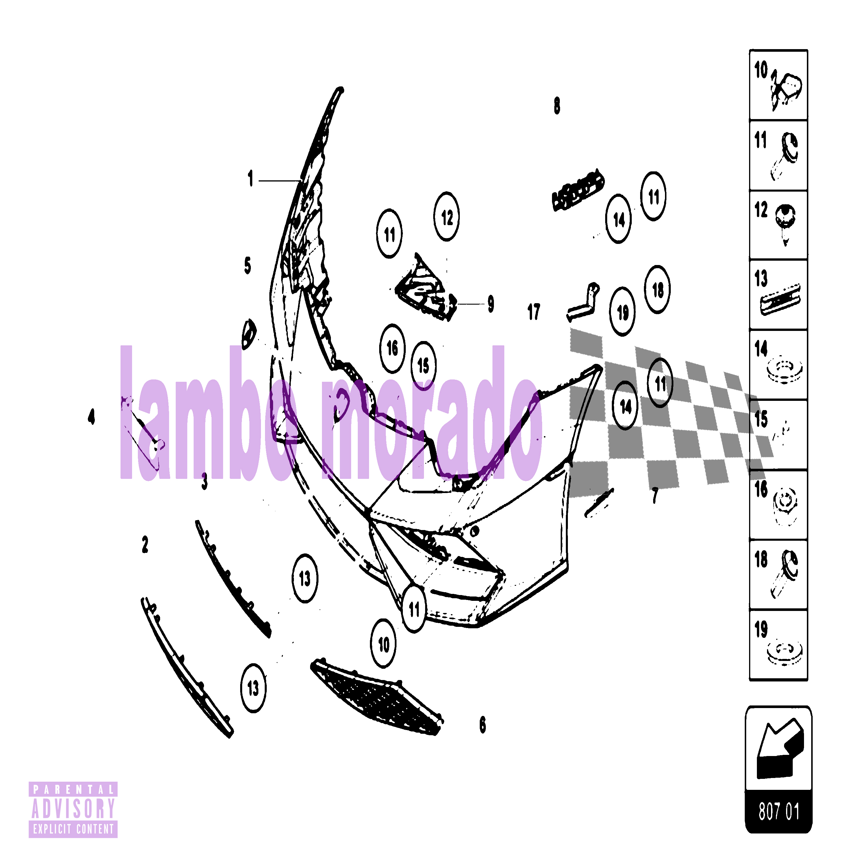 lambo morado artwork