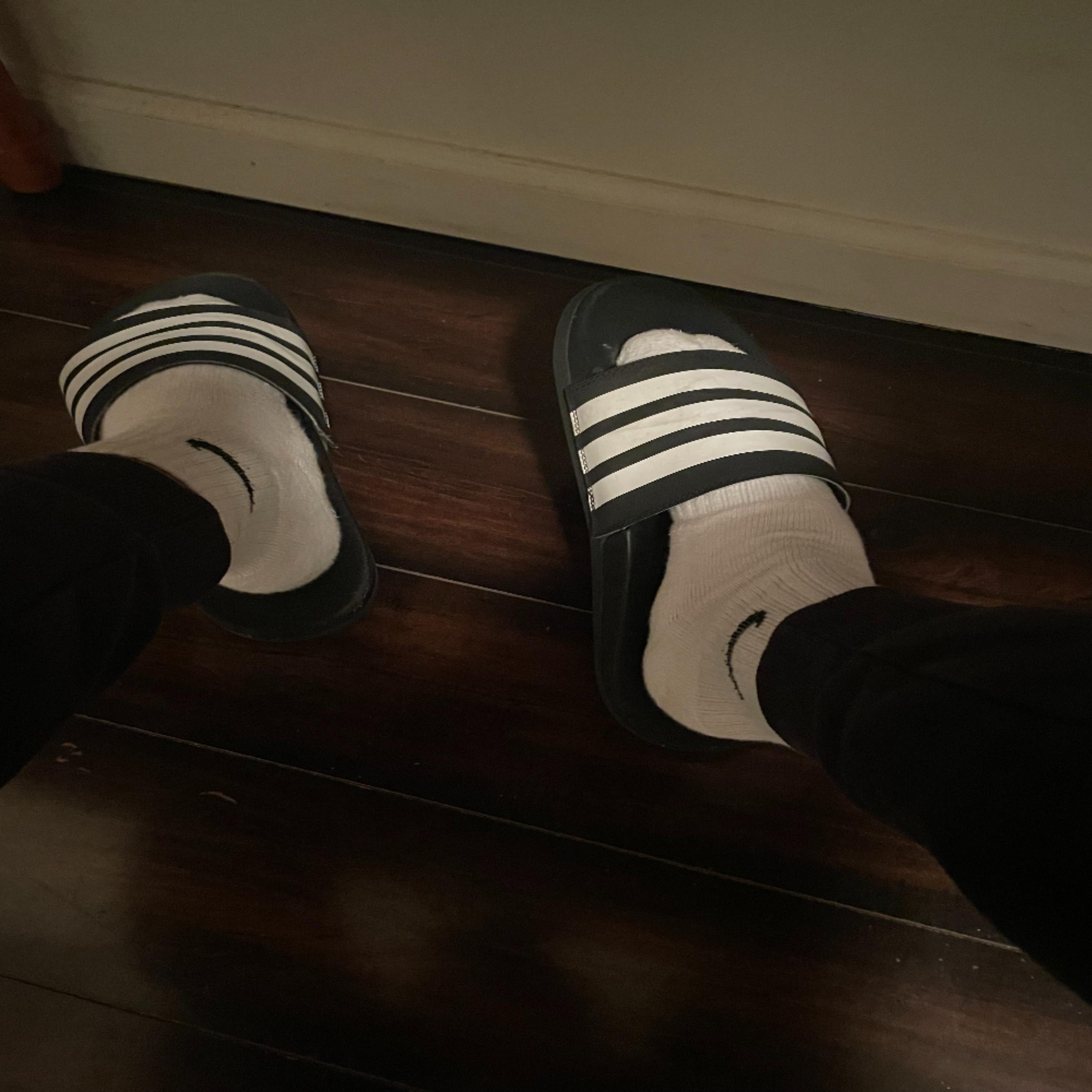 adidas slide nike sock artwork