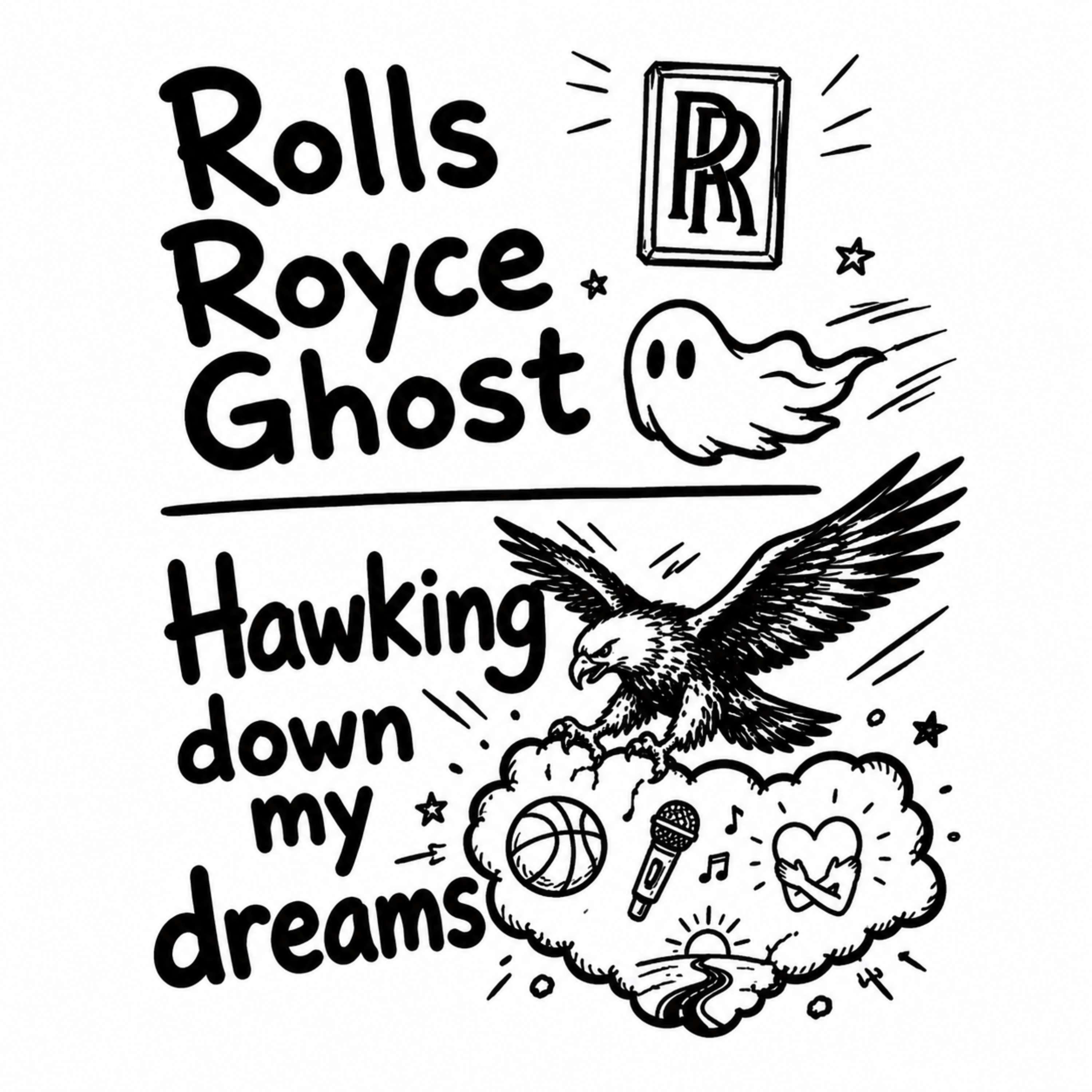 Rolls Royce Ghost & Hawking down my dreams by yung leggo cover art