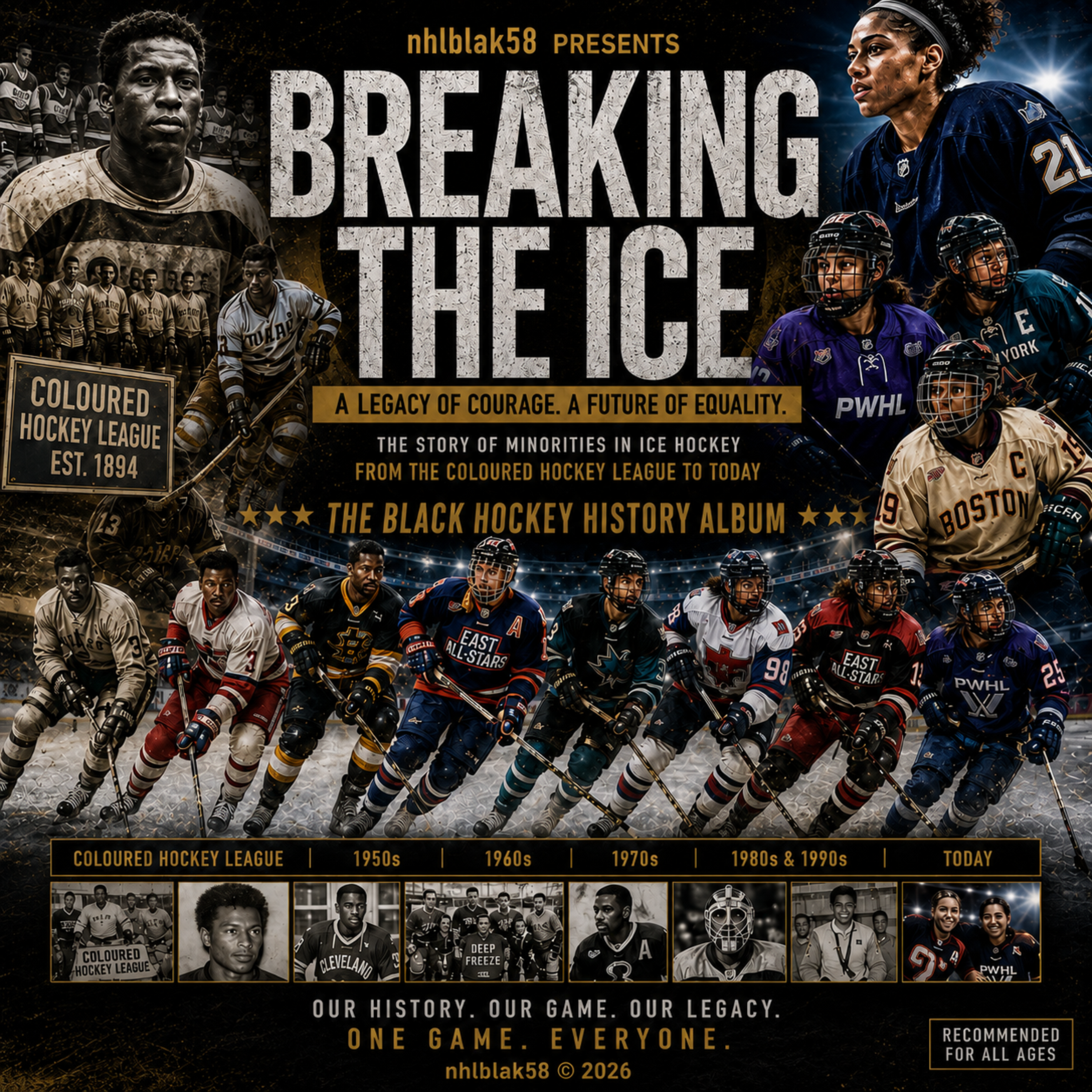 BREAKING THE ICE: THE BLACK HOCKEY HISTORY ALBUM by nhlblak58 @RISE UP Media cover art
