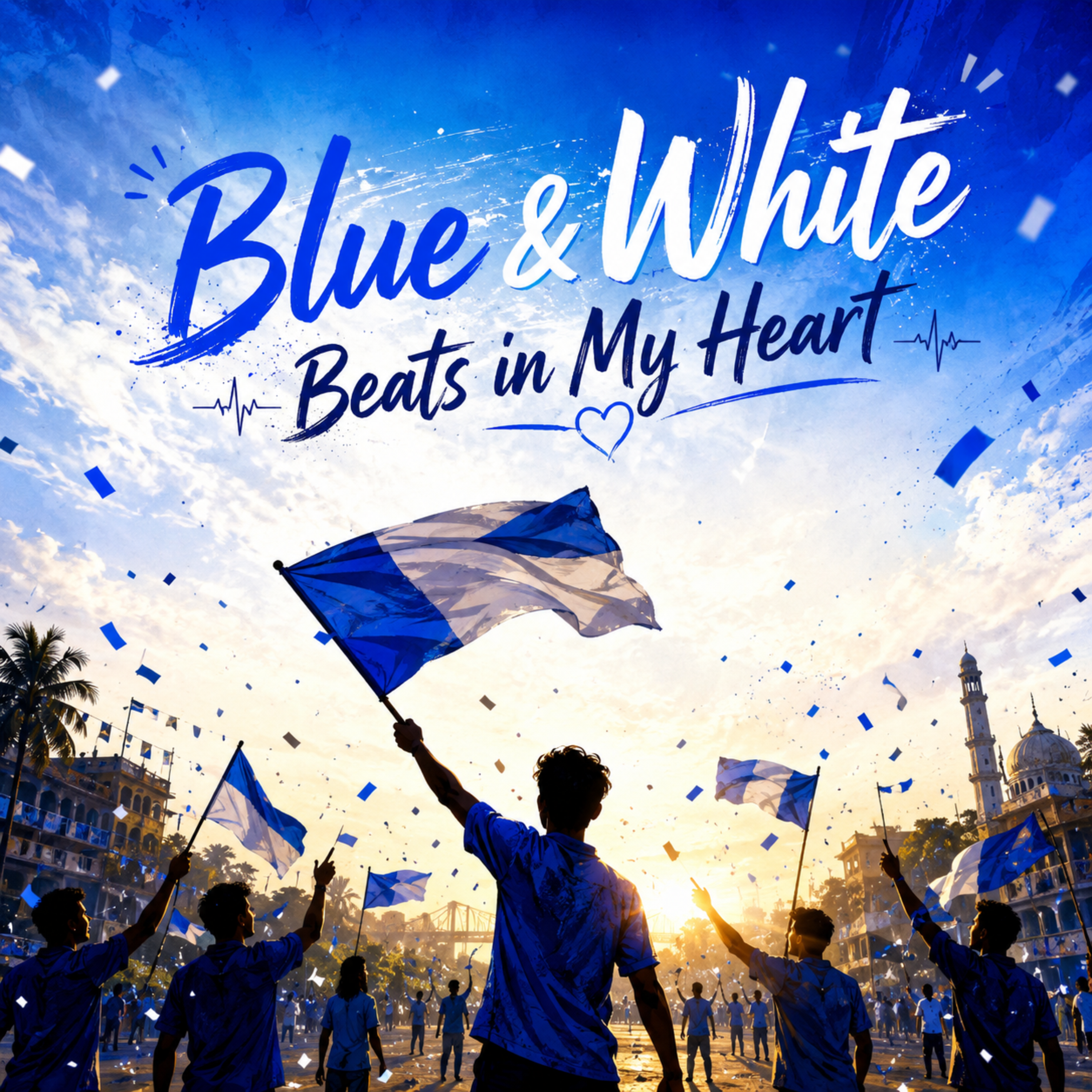 Blue & White Beats in My Heart (Argentina) by Rabiul Karim cover art