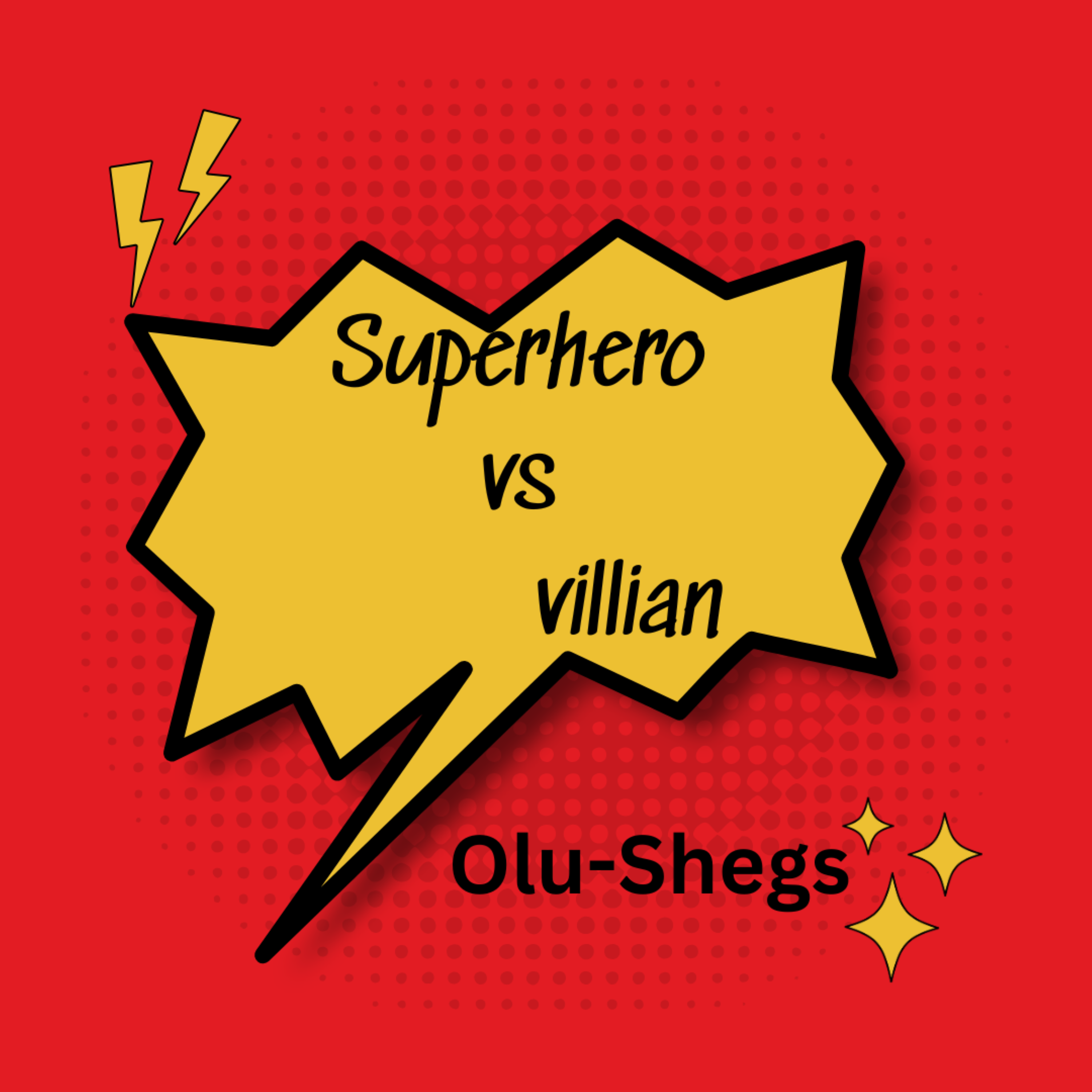 Superhero vs villian artwork