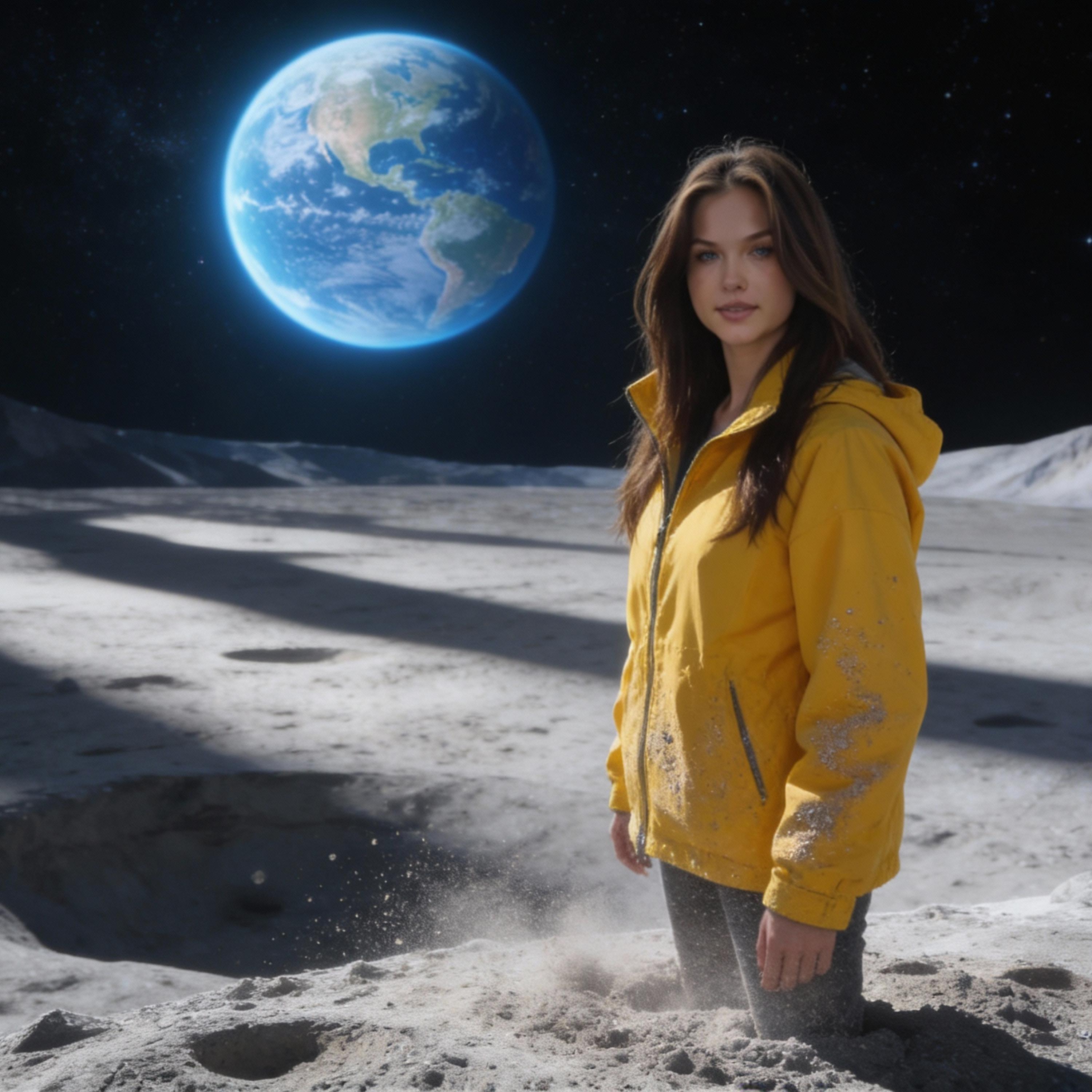 go to the moon in my yellow jacket artwork