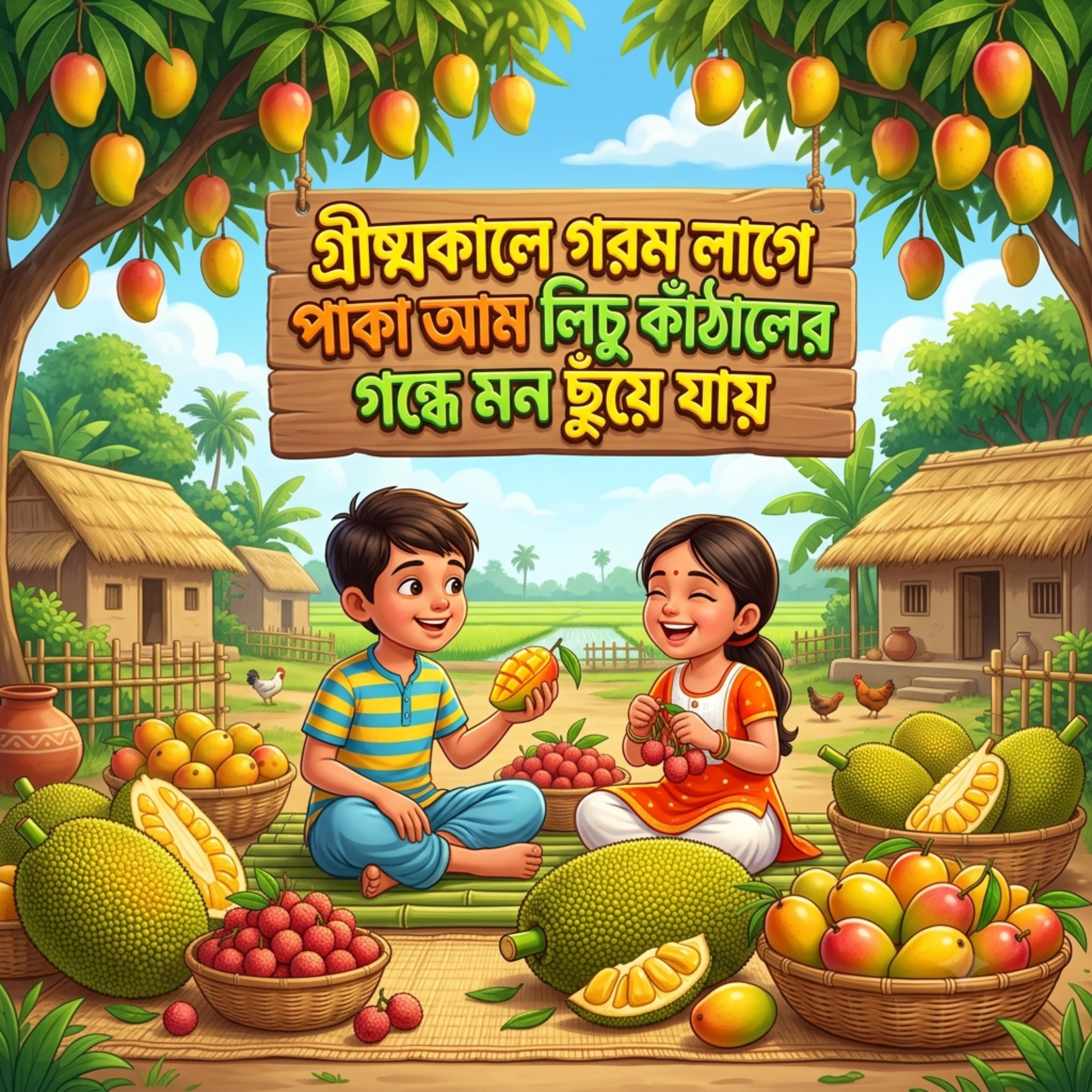 গ্রীষ্মকালে গরম লাগে পাকা আম লিচু কাঁঠালের গন্ধে মন ছুঁয়ে যায় Grishmokele Gorom Lage Paka Am Lichu Kathaler Gondhe Mon Chuye Jay by Mubin TusHar cover art