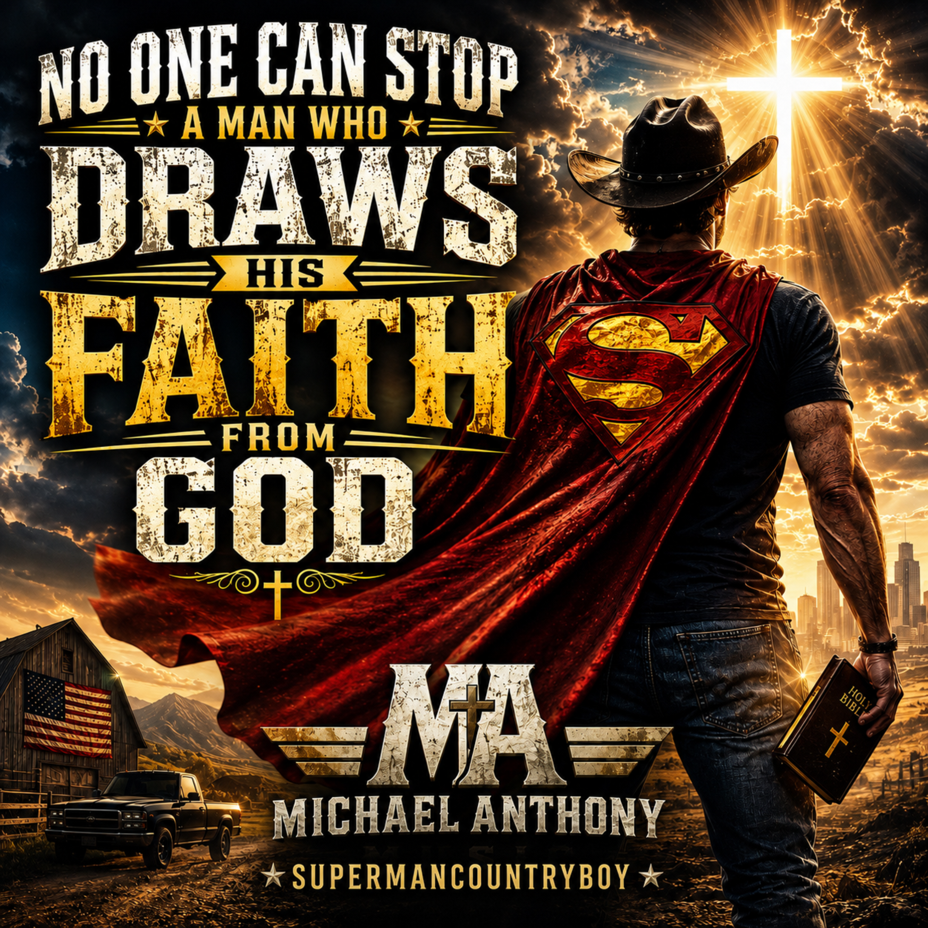 No One Can Stop A Man Who Draws His  Faith From God by Michael Anthony SupermanCountryboy cover art