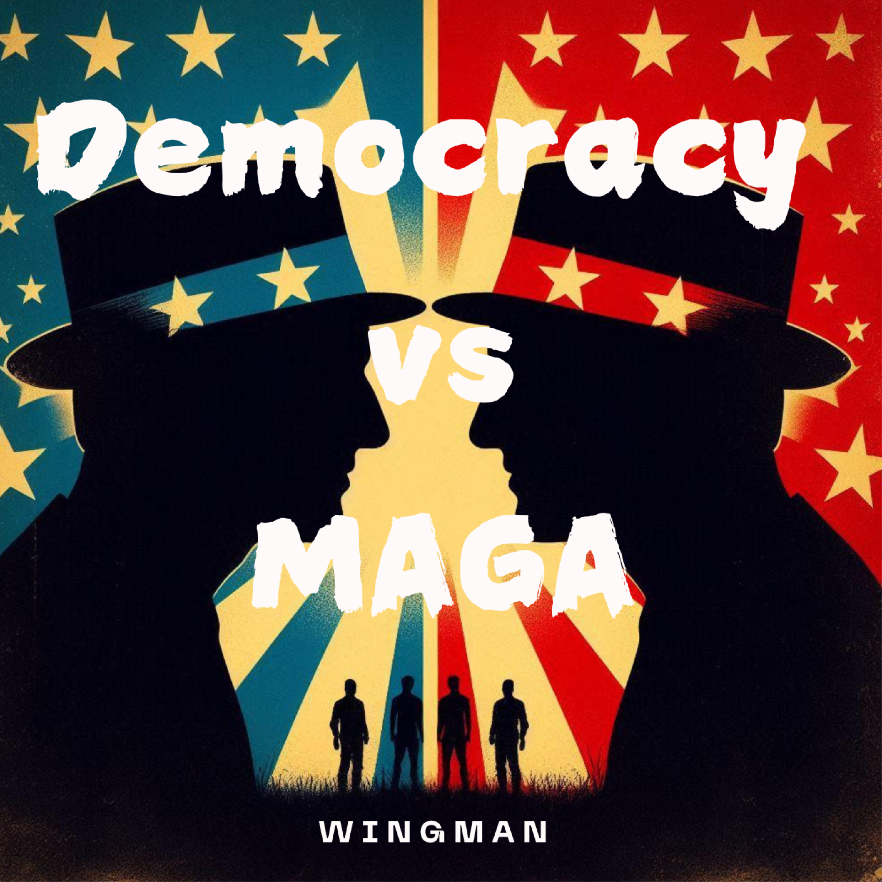 Democracy vs MAGA artwork